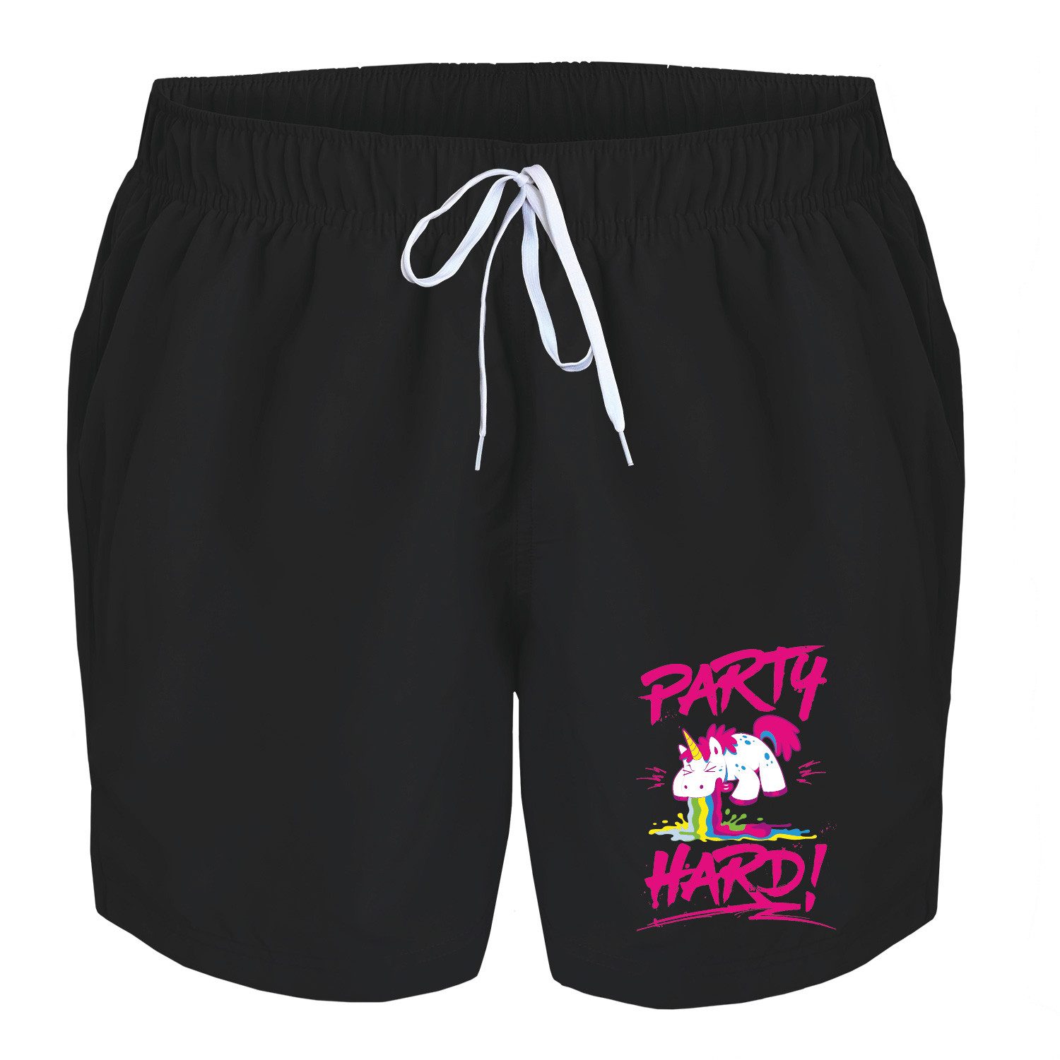deinshirt Badehose Schwimmshorts Einhorn Party hard günstig online kaufen