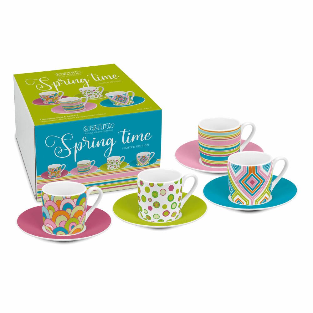 Espressotasse 4er Set Spring, 85 ml