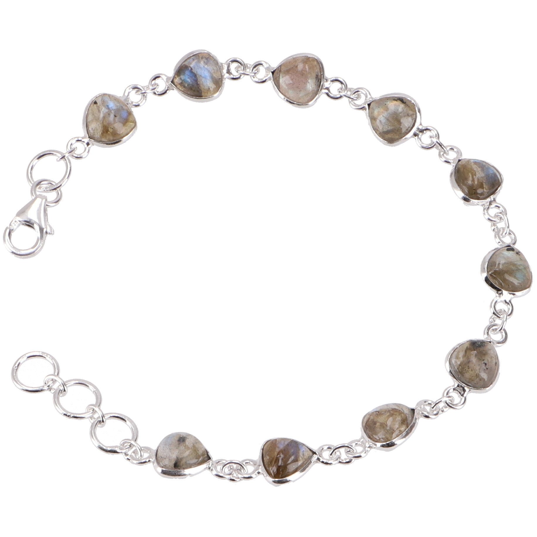 Guru-Shop Armreif Indisches Boho Silber Armband, Edelsteinarmband..