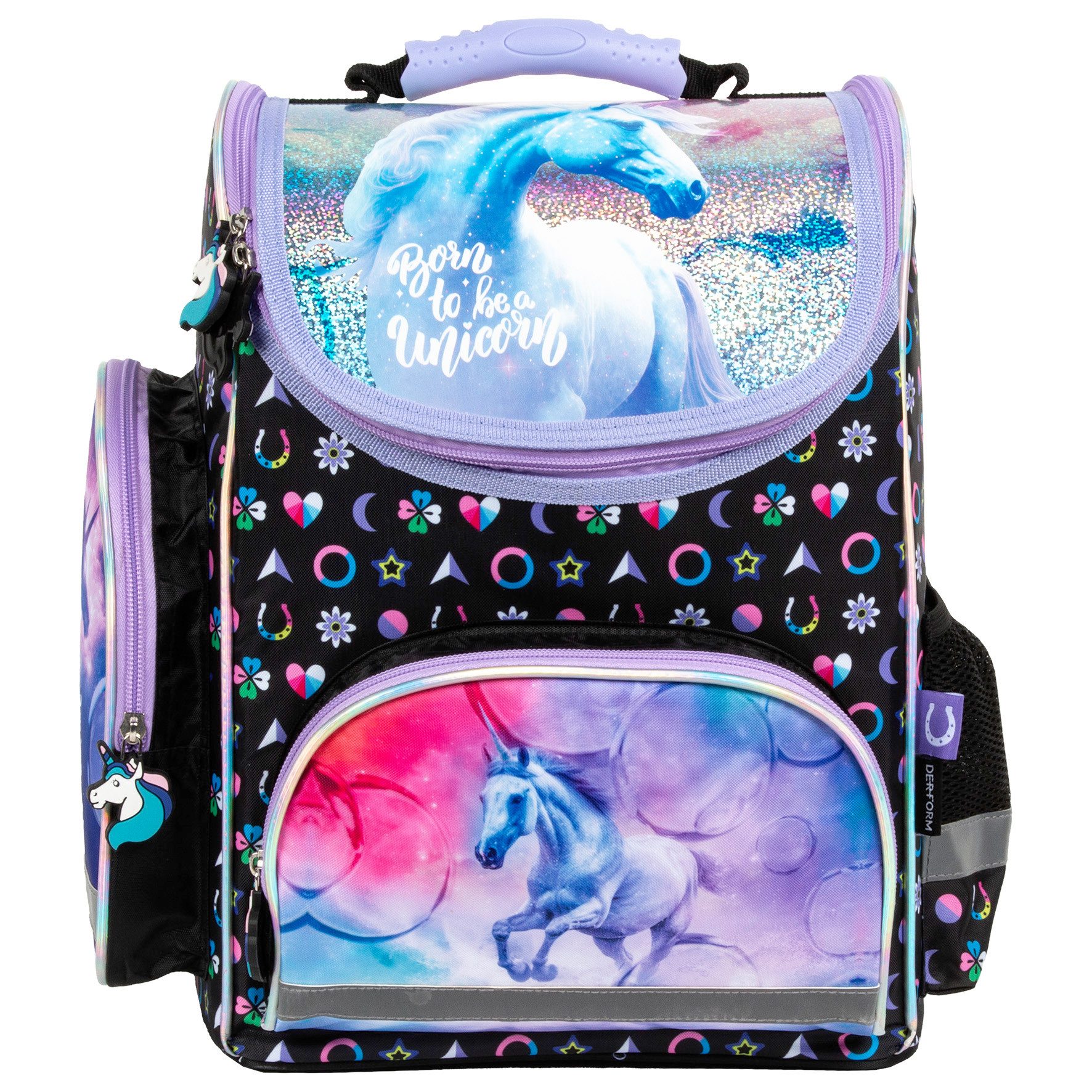 DERFORM Schulranzen Einhorn Unicorn 5 tlg. Set - Tornister Federtasche Turnbeutel Brotdose (5-tlg)