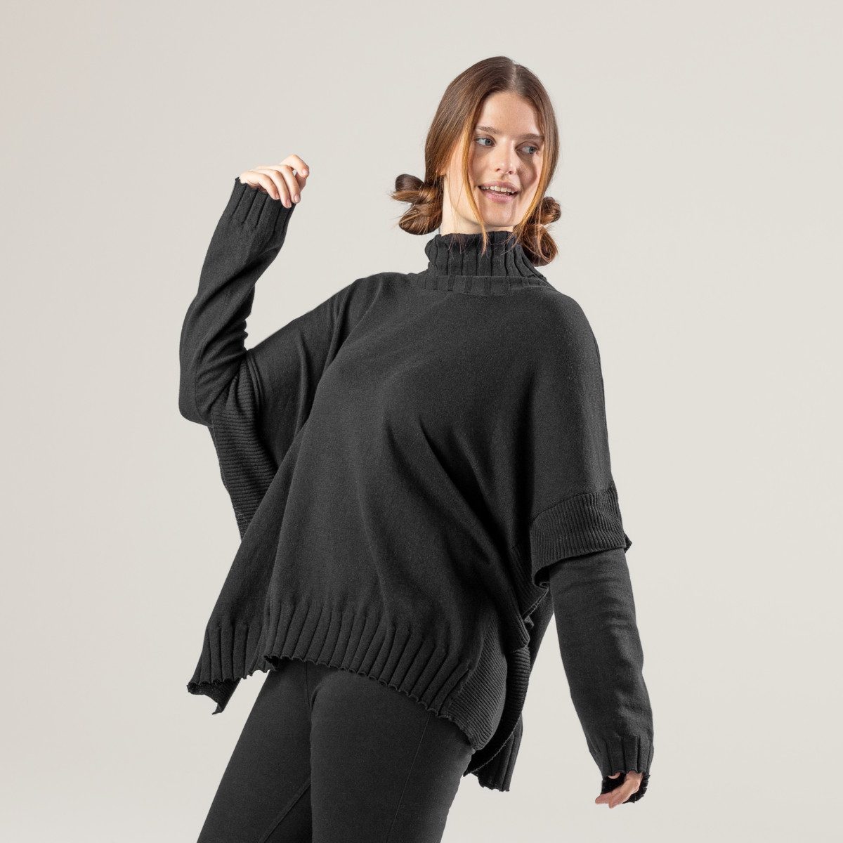 LIVING CRAFTS Fleeceponcho PAISLEY GOTS zertifiziert