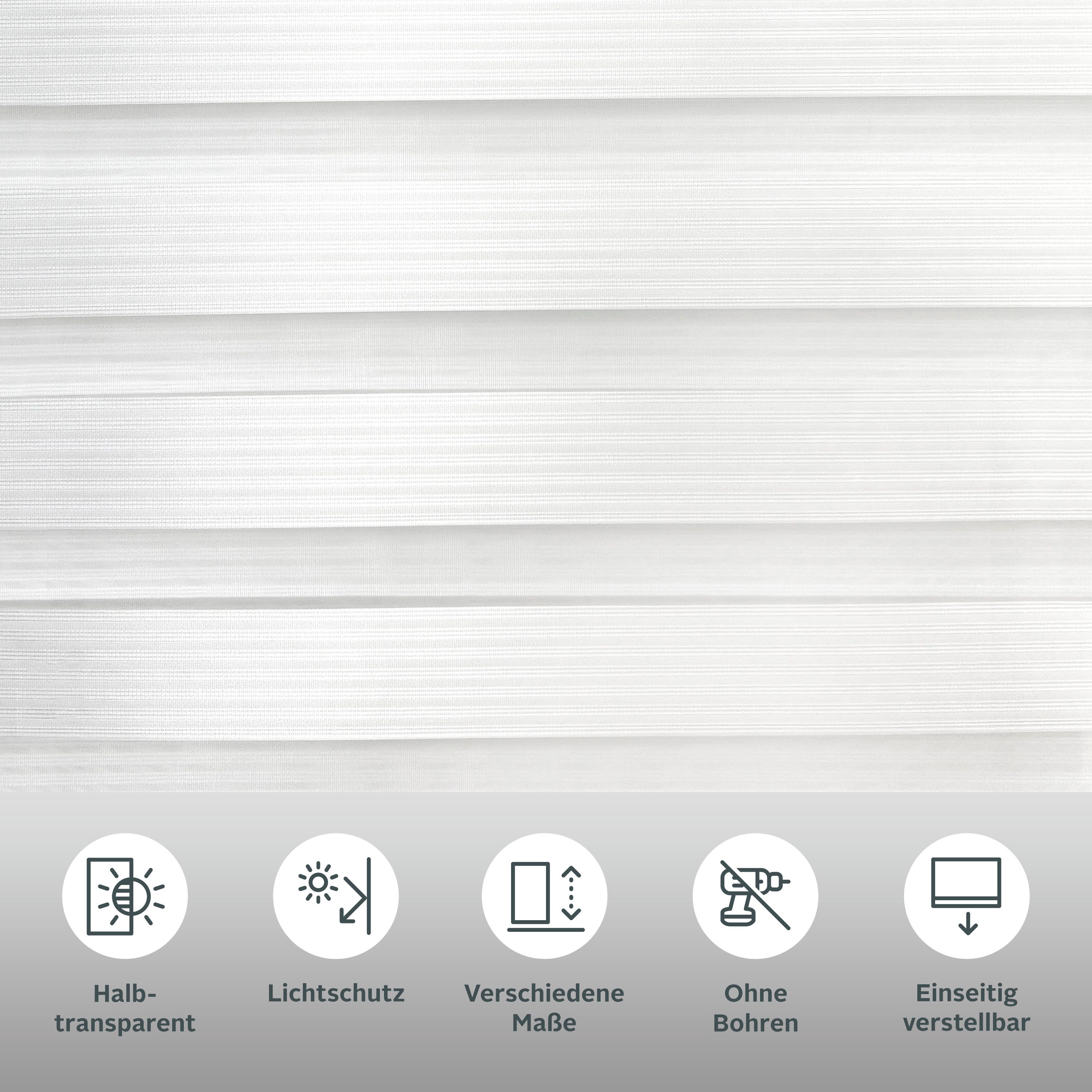 Doppelrollo MILO, my home, Lichtschutz, ohne Bohren, freihängend, Klemmfix, in moderner Streifenoptik NEUHEIT!