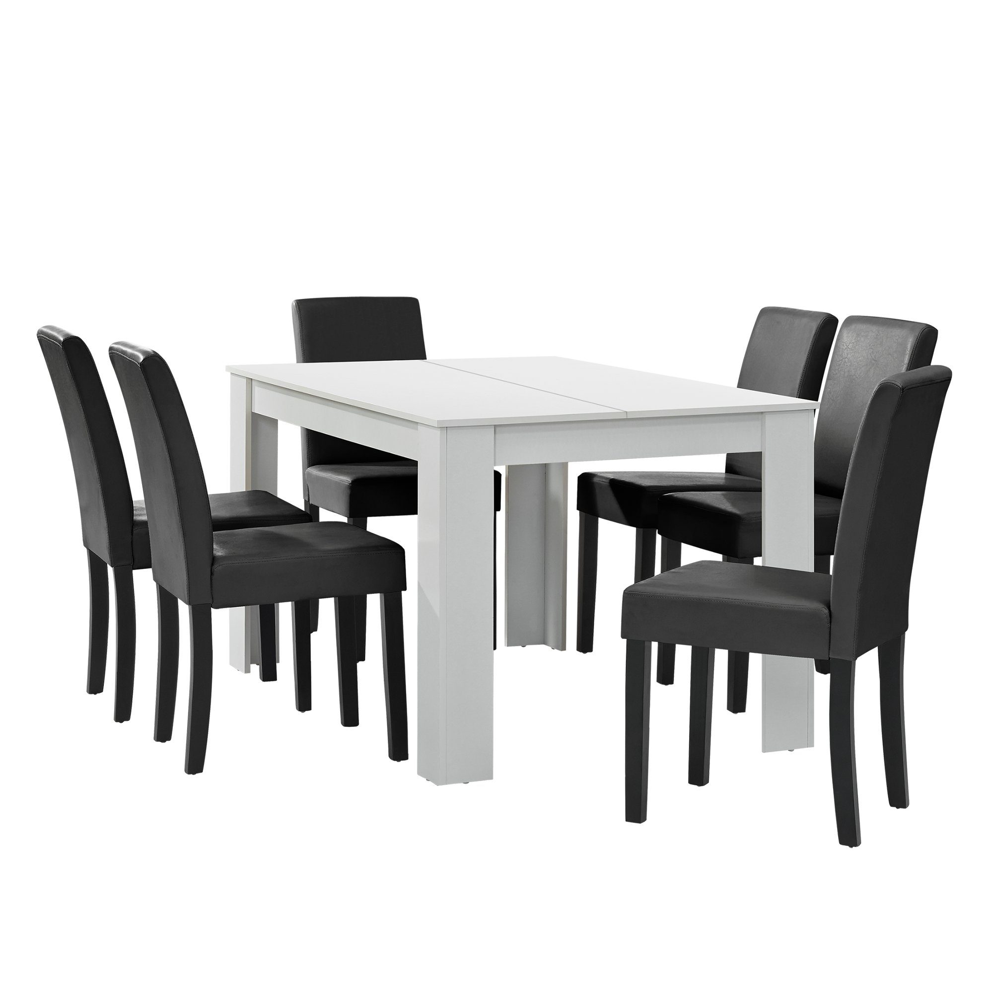 en.casa Essgruppe, (7-tlg., Esstisch mit 6 günstig online kaufen
