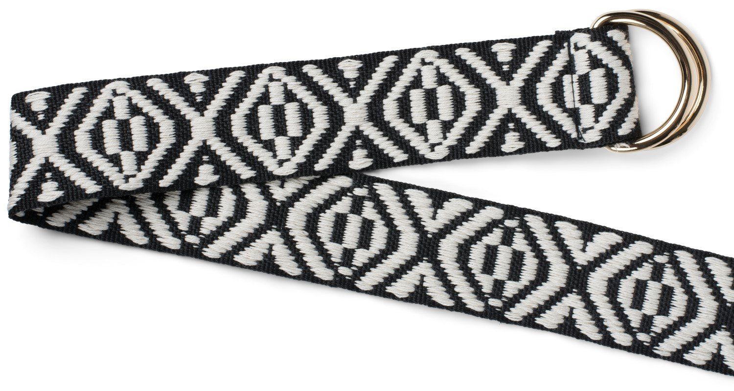 styleBREAKER Stoffgürtel Stoff Gürtel mit Azteken Muster und D-Ring Schnalle (1-St)