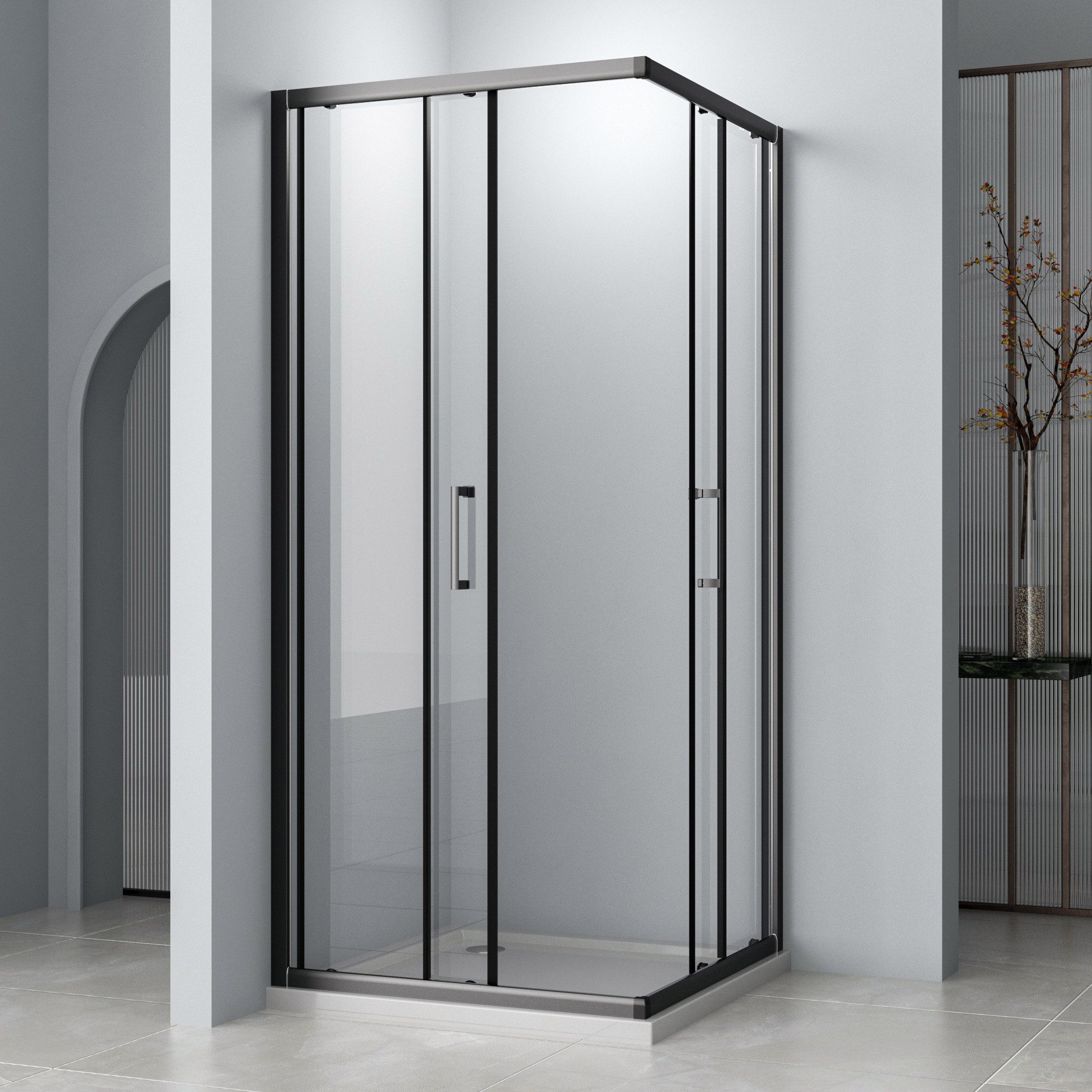 Hopibath Eckdusche Duschkabine 80x80 Eckeinstieg Schiebetür günstig online kaufen