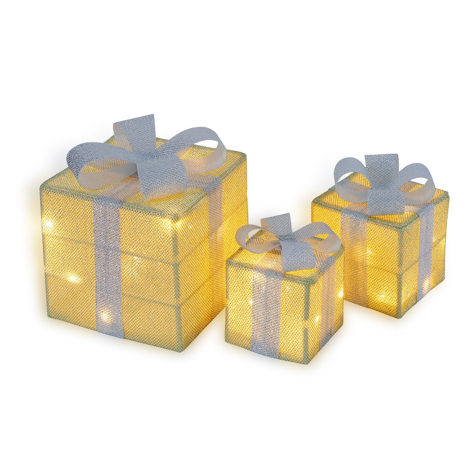 CCLIFE Weihnachtsfigur LED Geschenkbox 3er Set Weihnachten Weihnachtenbox B günstig online kaufen