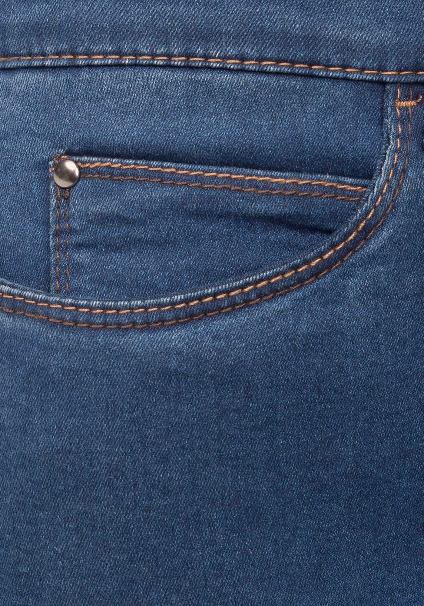 Schnitt washed wonderjeans Slim-fit-Jeans blue stone Klassischer Classic-Slim gerader