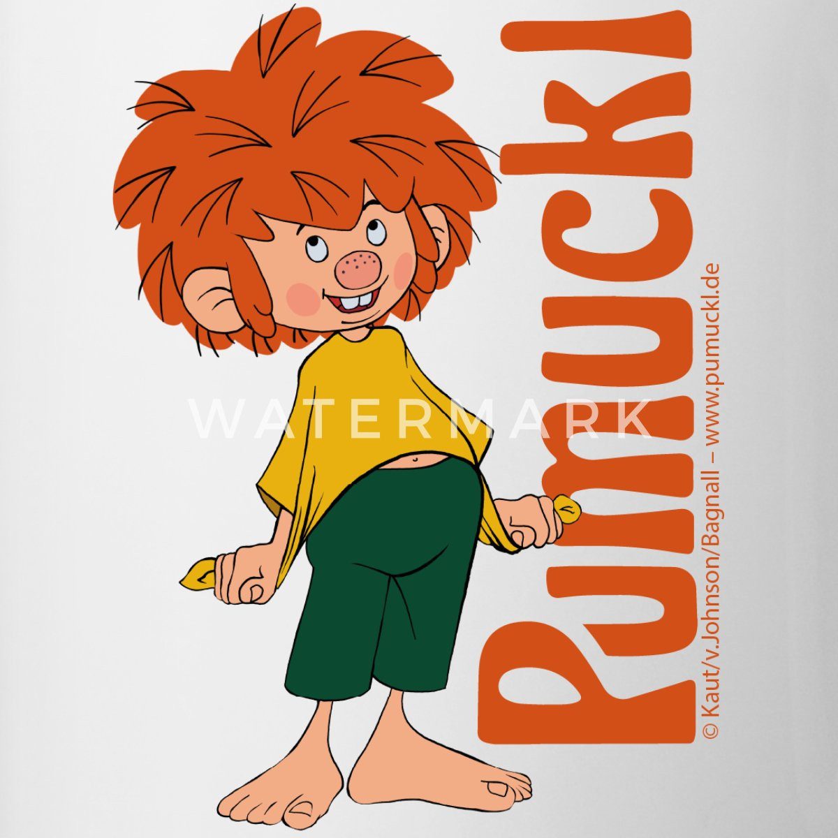 Spreadshirt Tasse Pumuckl Mit Verschmitztem Lächeln Und Logo Tasse Zweifarbig, Keramik