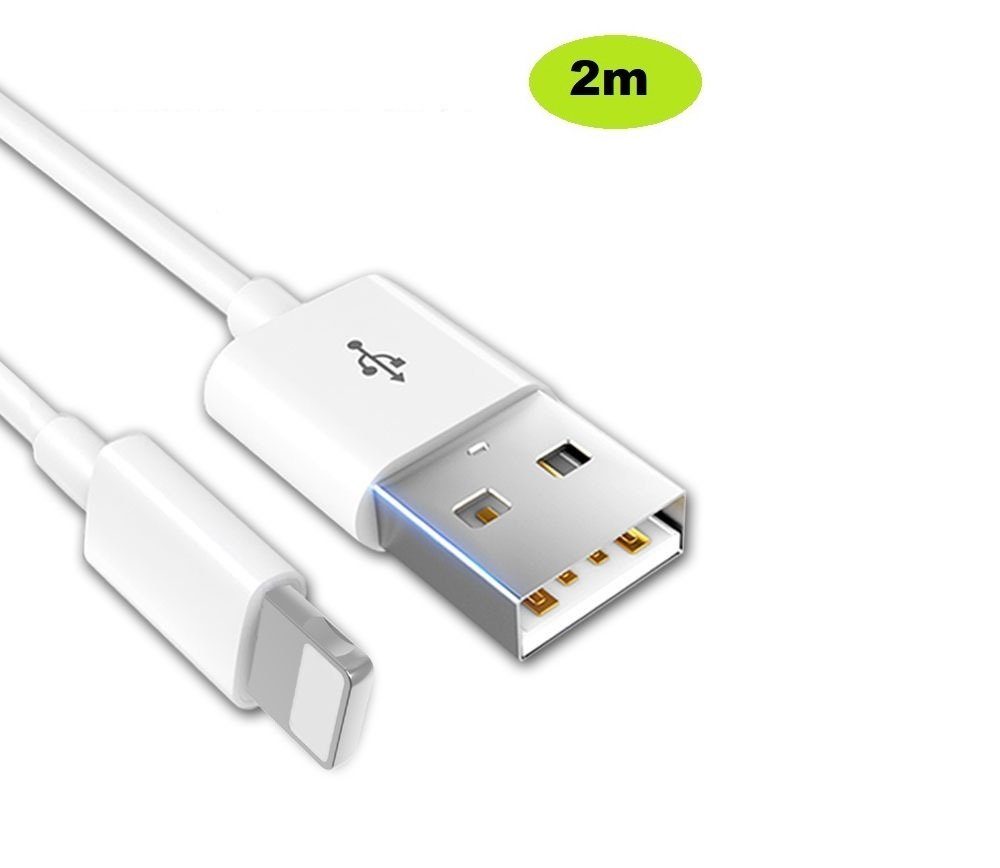 Ventarent Ladekabel passt für iPhone 6 7 8 11 12 13 14 X Xs Xr Pro Max Plus Mini Smartphone-Kabel, Lightning, USB-A (200 cm), 2 Meter Ladekabel