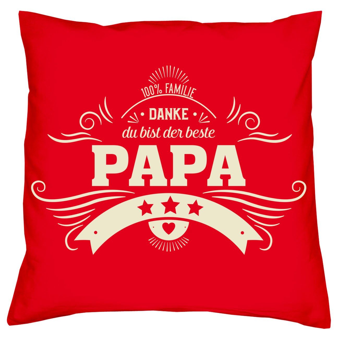 Papa Geburtstagsgeschenk Socken Dekokissen Bier Geschenk rot mit Kissen Spruch, Danke Soreso® und