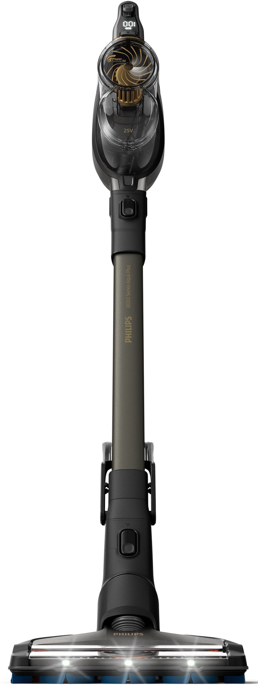 Philips Nass-Trocken-Akkusauger XC8347/01 und beutellos, Plus, mit Max 360°-Saugdüse Minuten 80 Aqua Wischfunktion SpeedPro Laufzeit