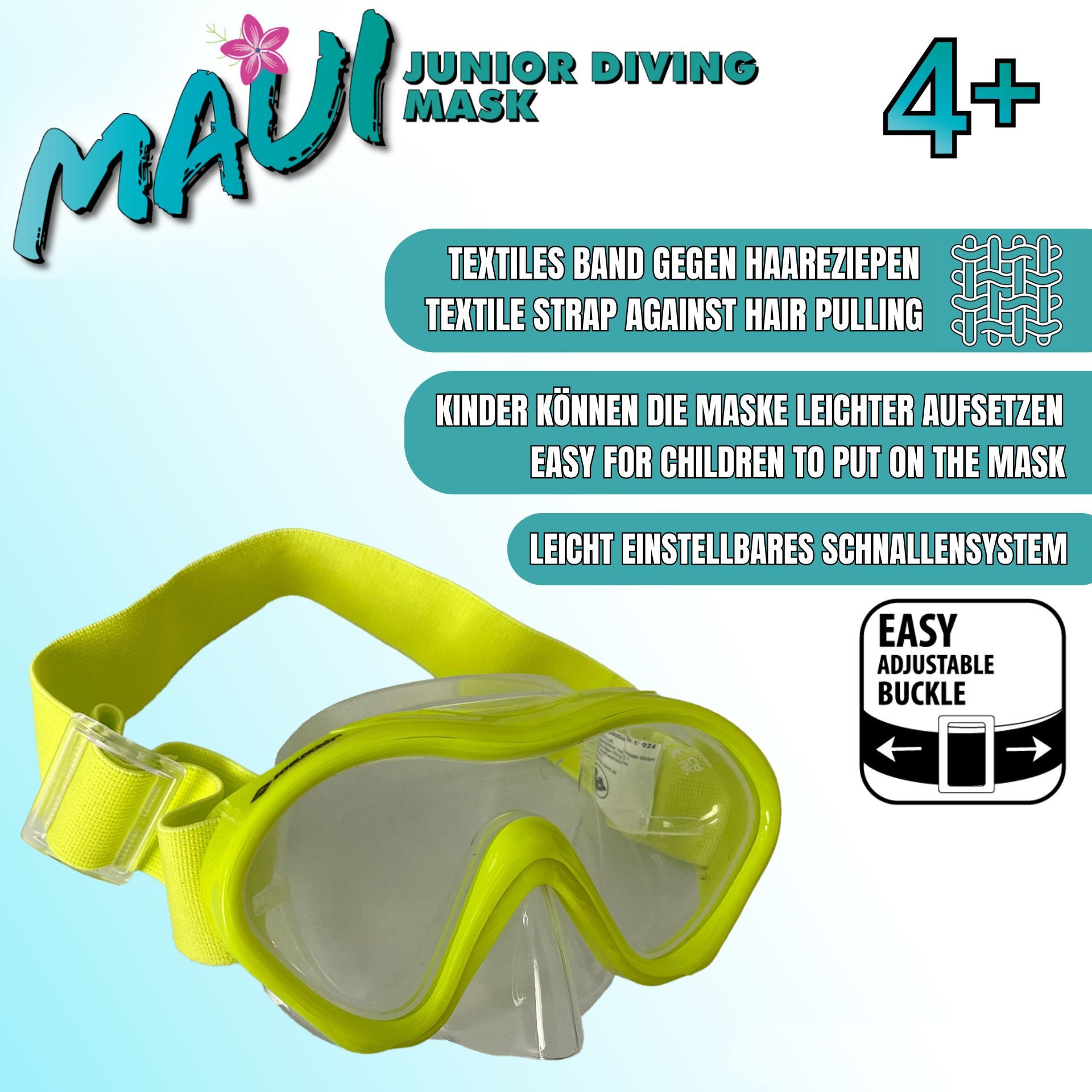 Donic-Schildkröt Taucherbrille Schildkröt Tauchmaske MAUI Junior 4