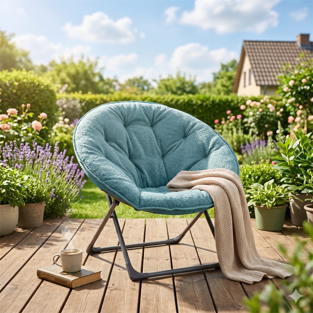 REDOM Relaxsessel Klappbarer Mondstuhl (für Schlafzimmer, Wohnheimplätze, Wohnungen, Entspannungsbereiche, Gärten und Höfe, 1-St., 53*58*85cm)