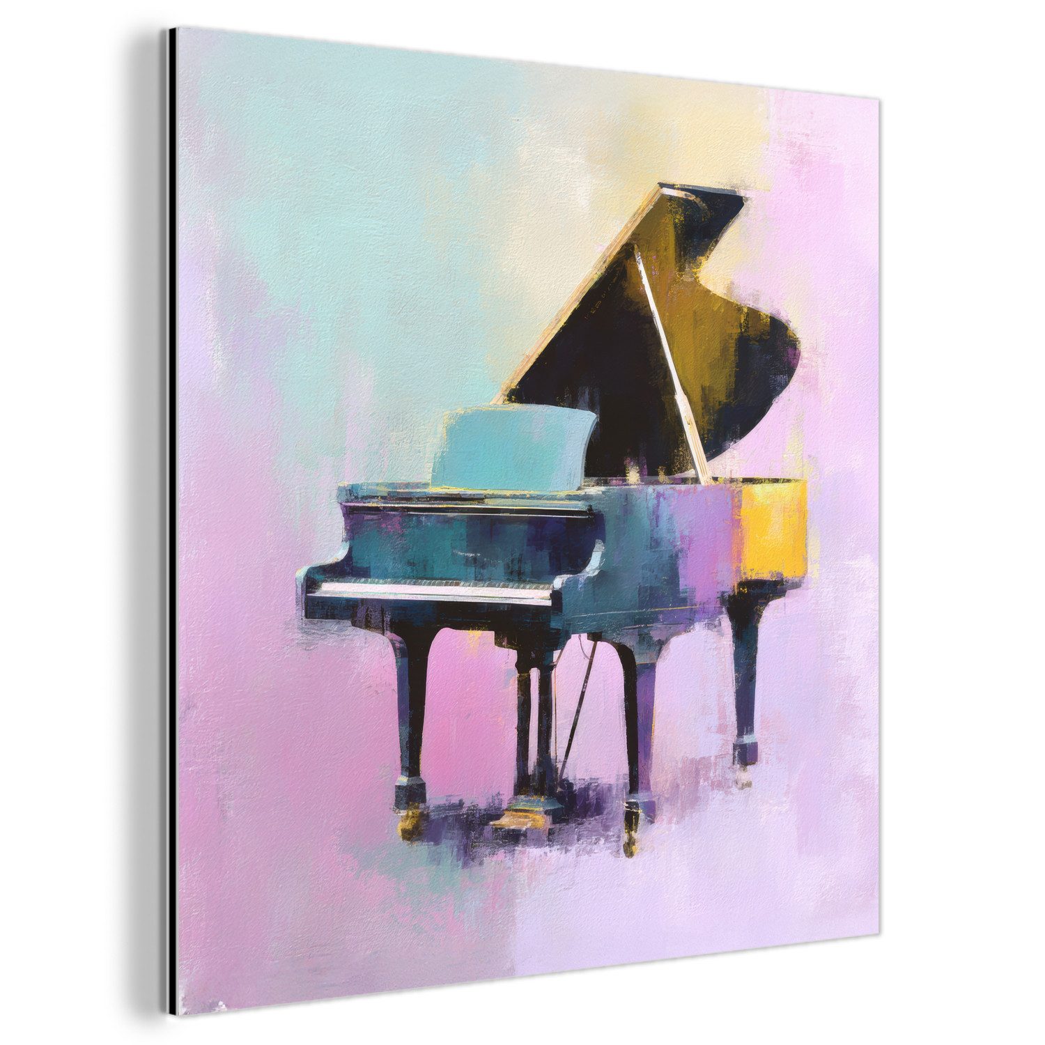 Metallbild Klavier - Pastell - Elegant - Verträumt