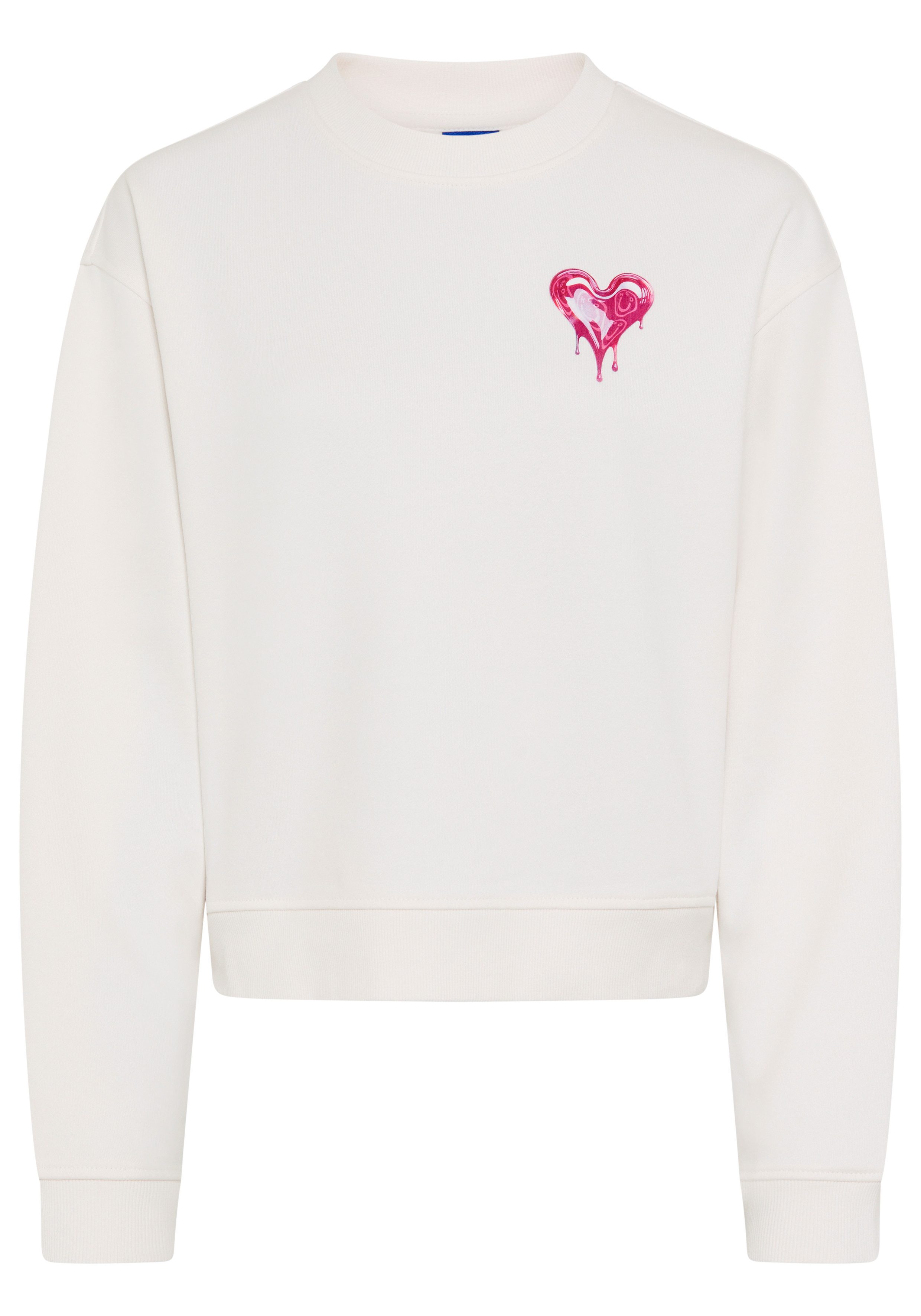 HUGO Blue Sweater Delessa Baumwoll-Terry mit Rundhals