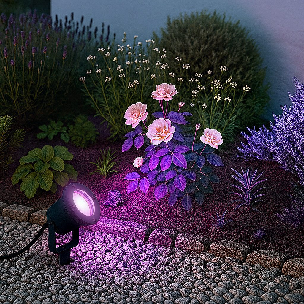 SSC-LUXon LED Gartenstrahler Gartenstrahler KARI Erdspieß schwarz IP65 mit WiFi RGB GU10 Strahler, Smart