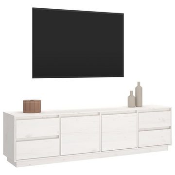 furnicato TV-Schrank Weiß 176x37x47,5 cm Massivholz Kiefer