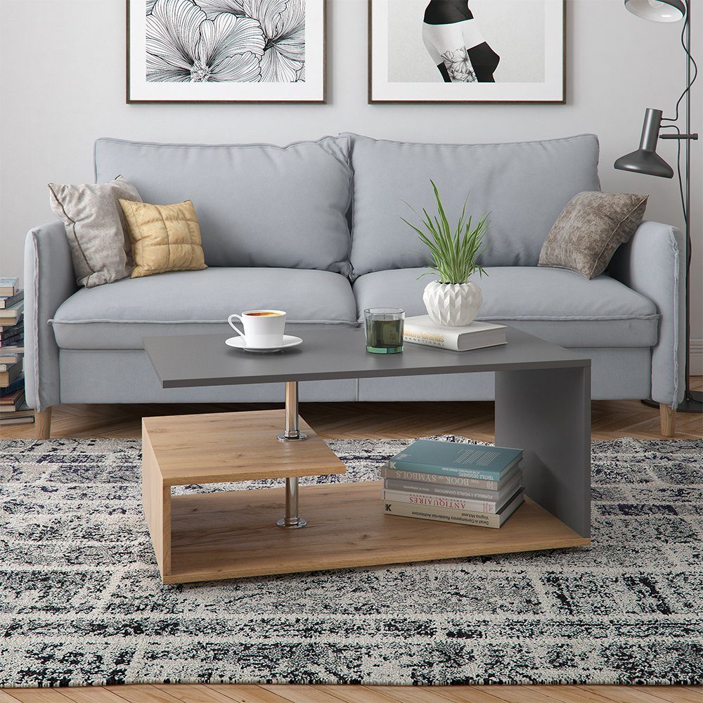 Vicco Couchtisch Guillermo, Sand/Anthrazit, 91 x 52,6 cm günstig online kaufen