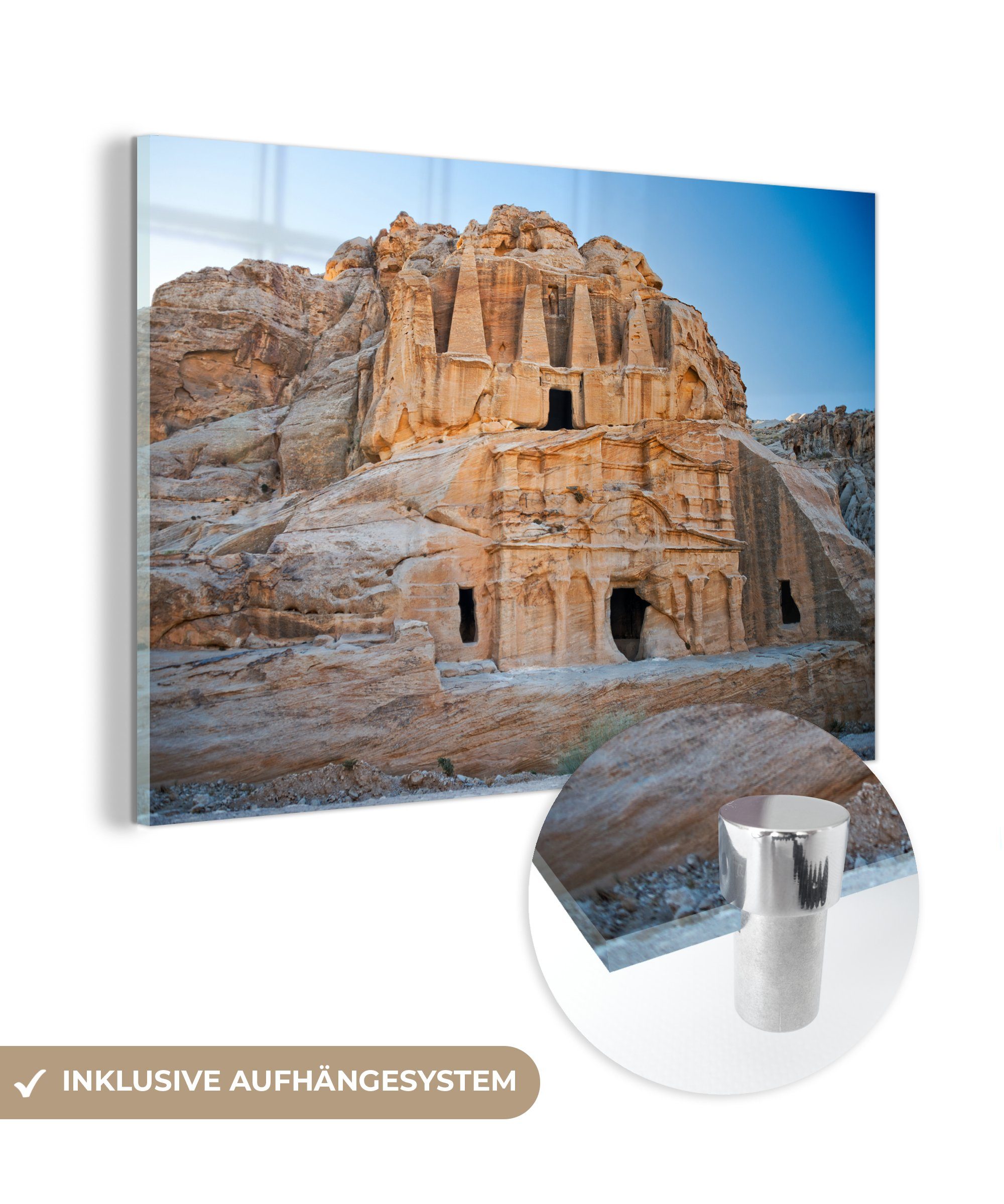 MuchoWow Acrylglasbild Gräber des antiken Petra Jordanien, (1 St), Acrylglasbilder Wohnzimmer & Schlafzimmer | Bilder