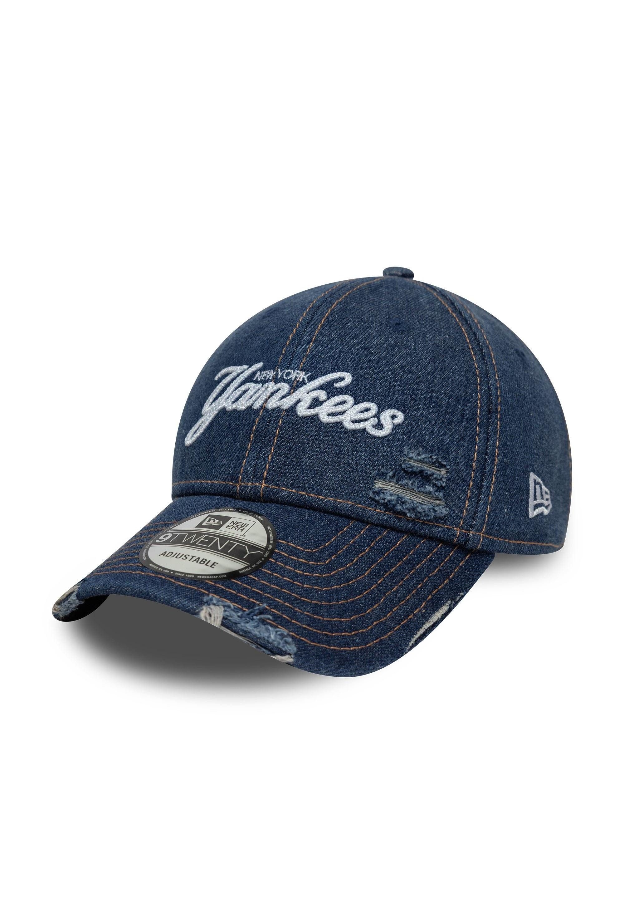 Baseball Cap New York Yankees New Era MLB Denim Distressed 9Twenty Cap Blau
