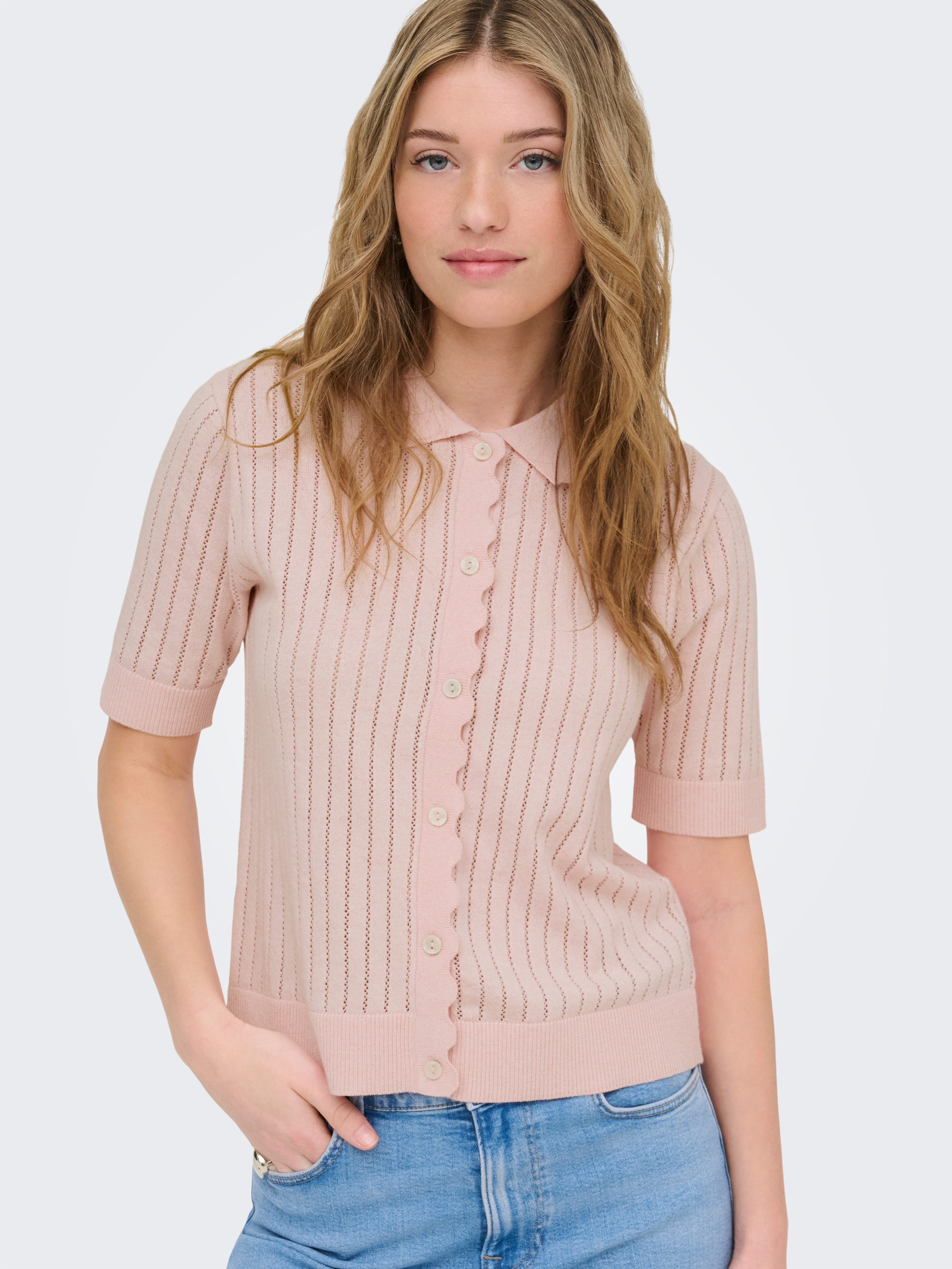 ONLY Strickjacke ONLELMA POLO S/S CARDIGAN KNT NOOS