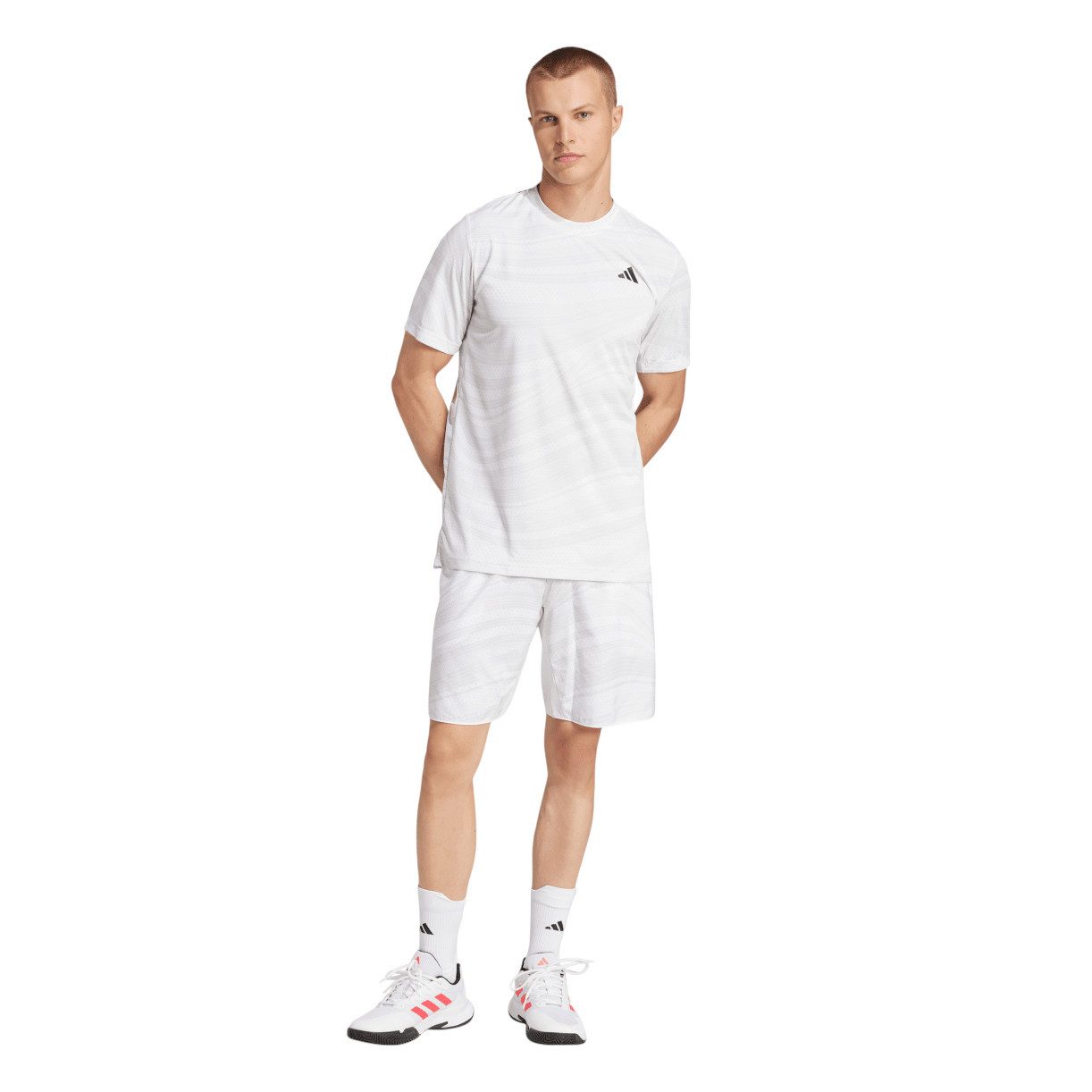 adidas Performance Shorts Tennishose Club Climacool Graphic 7in kurz weiss/grau Herren – Bild 5 von 5