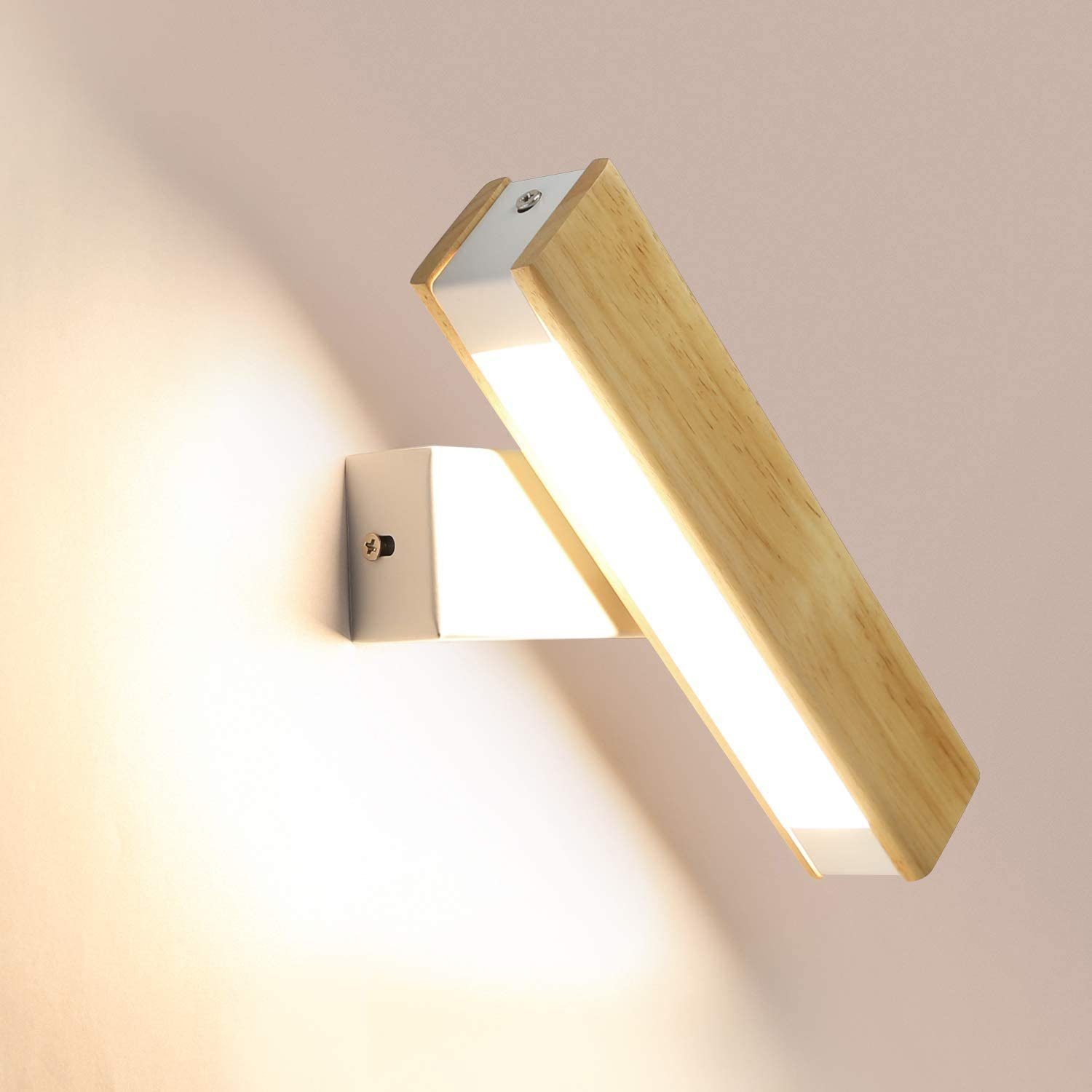 LED Wandstrahler Landhaus Stil Wohnzimmer Holz Beleuchtung schwenkbar Leuchte 