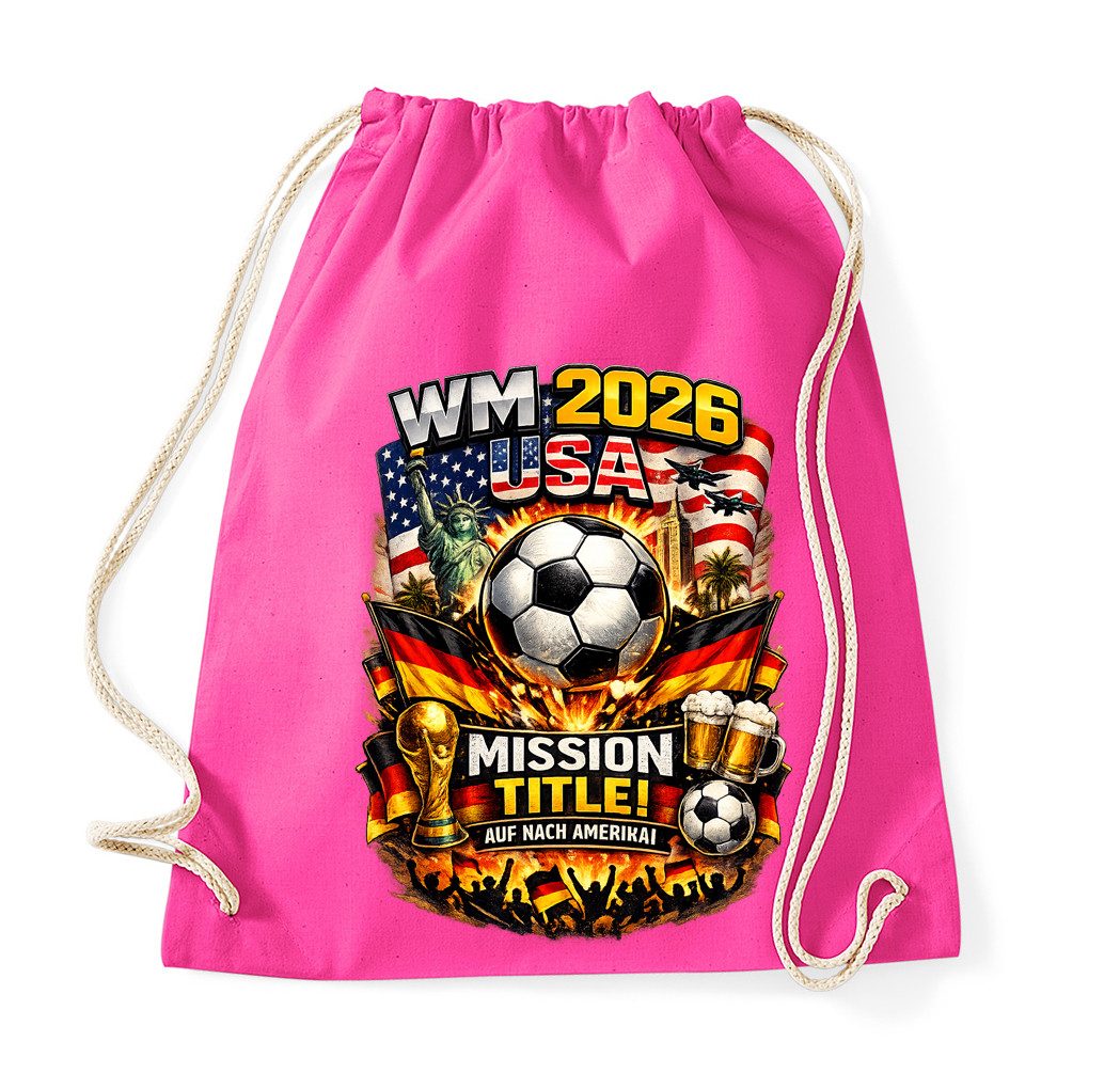 Blondie & Brownie Turnbeutel Fanarena Stadion Beutel 2026 Edition, Turnbeutel Fußball WM 2026 USA Deutschland Fan Stadion Sport Tasche