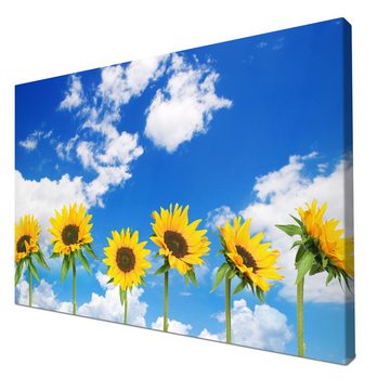 wandmotiv24 Leinwandbild Sonnenblumen, Blumen und Pflanzen (1 St), Wandbild, Wanddeko, Leinwandbilder in versch. Größen