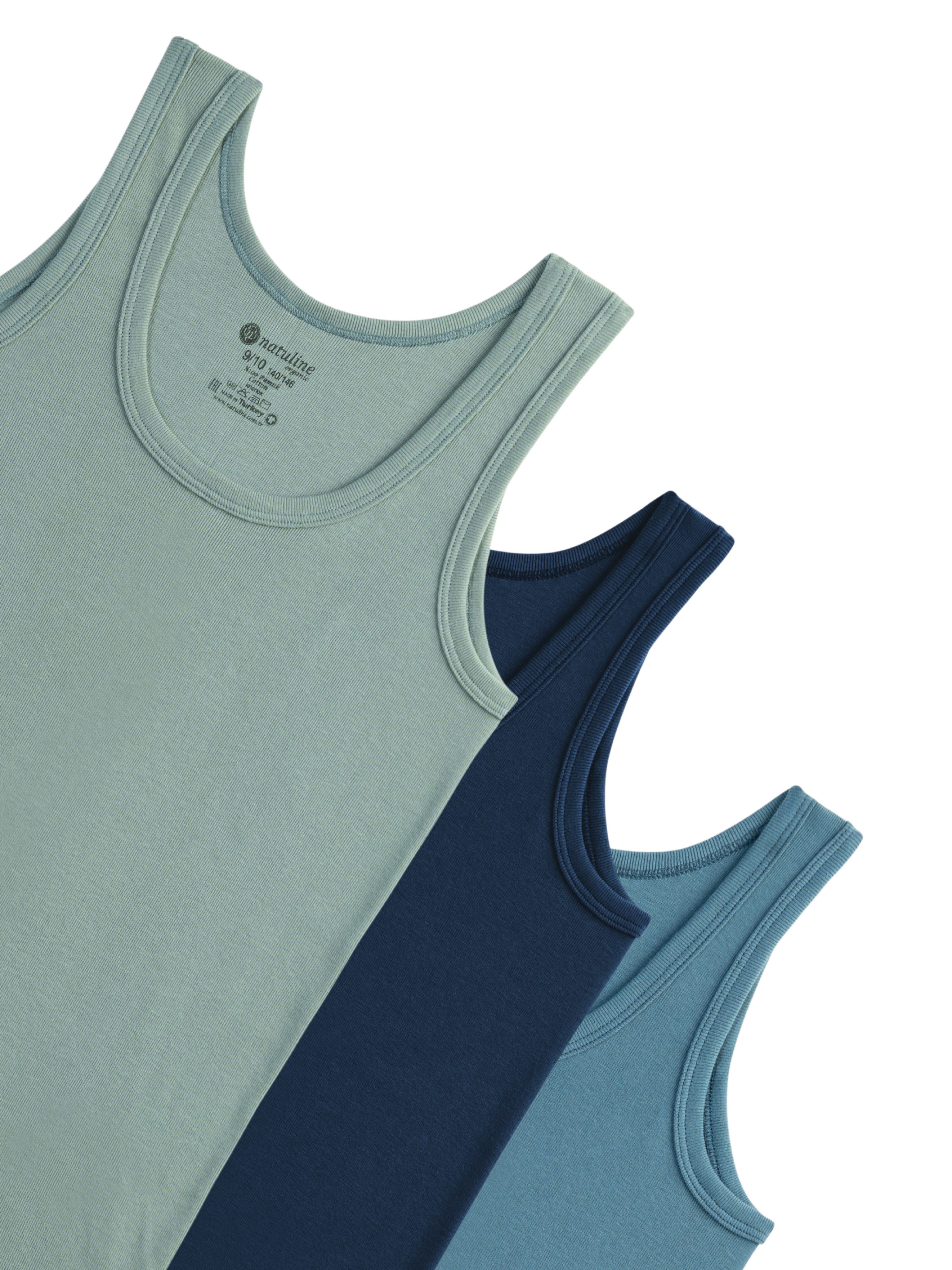 natuline Unterhemd 3er-Pack für Kinder Jungen Weiß Feinripp-Qualität 100% Baumwolle (Set, 3-St., 3er-Pack) Achselshirt aus reiner Baumwolle, Rundstrickverfahren