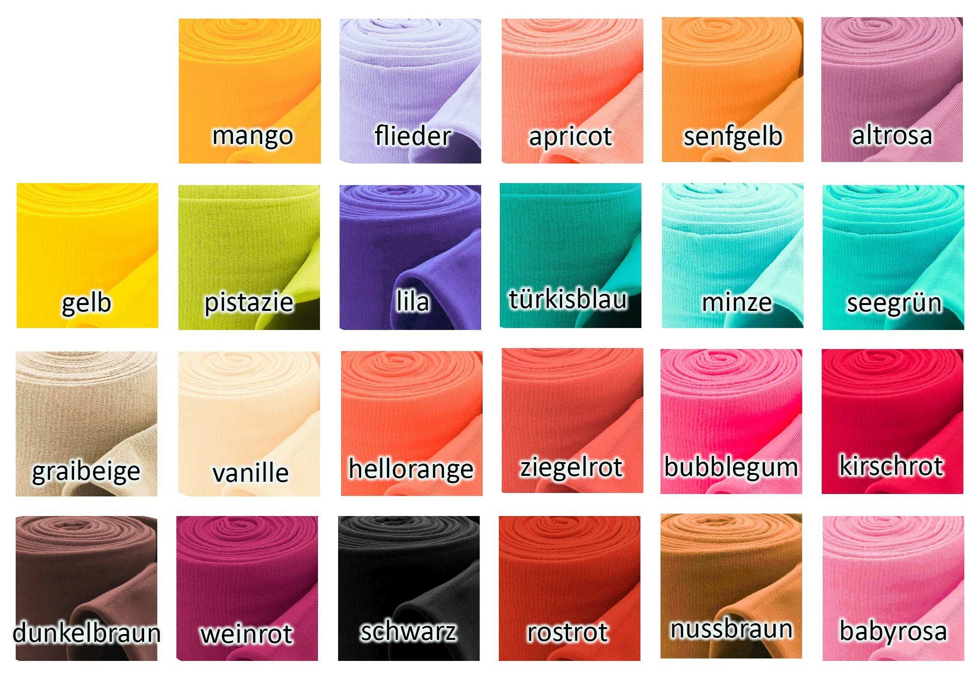 maDDma Stoff 0,25m Bündchen Ärmelbündchen Schlauchware Bündchenstoff für Ärmel, creme