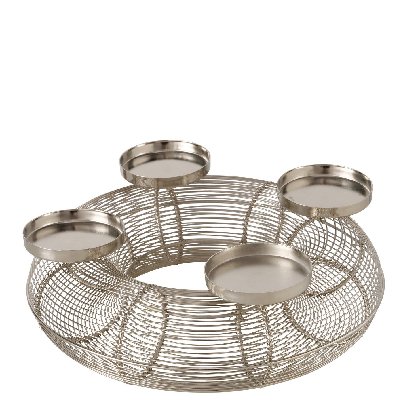 BOLTZE GRUPPE GmbH Tischkerzenhalter Boltze Kerzenleuchter Ringvi, silber, 30cm, 2070401 (1 St)