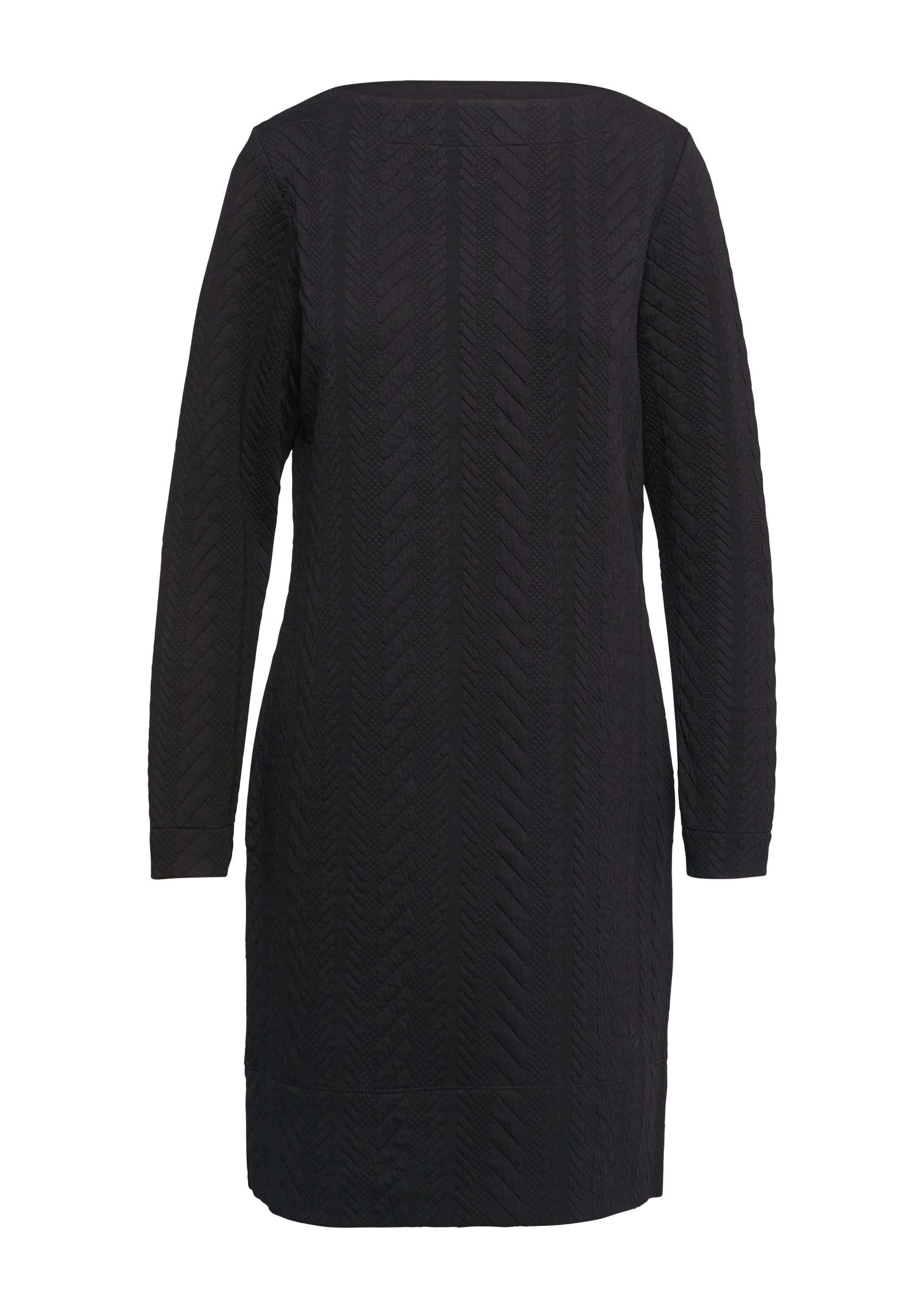 s.Oliver Minikleid Kleid Strukturiertes Jacquard-Kleid mit U-Boot-Ausschnitt