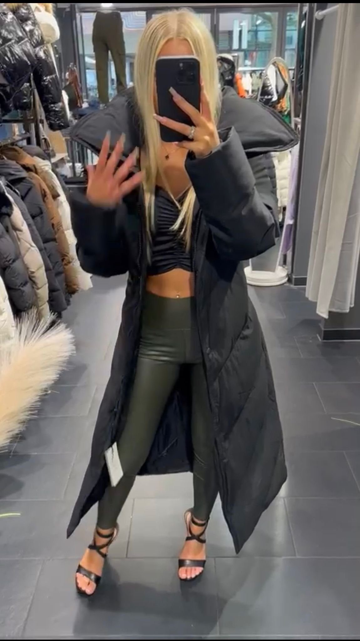 Copperose Winterjacke Winterjacke Oversize Winterparka Steppmantel günstig online kaufen