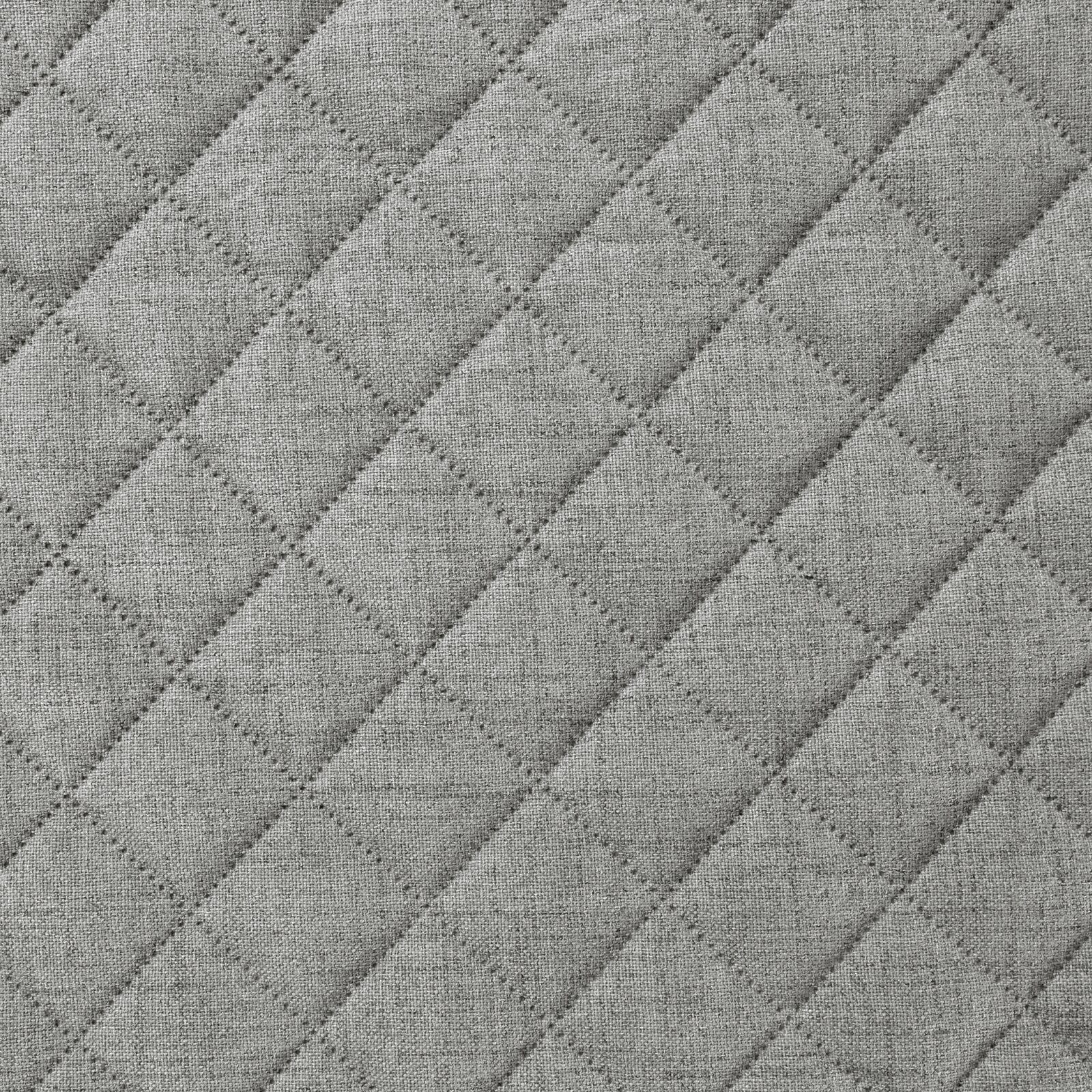 Eurofirany Tagesdecke LEINOPTIK, Karomuster Steppung Doppelbett Überwurf Einfarbig Grau Beige