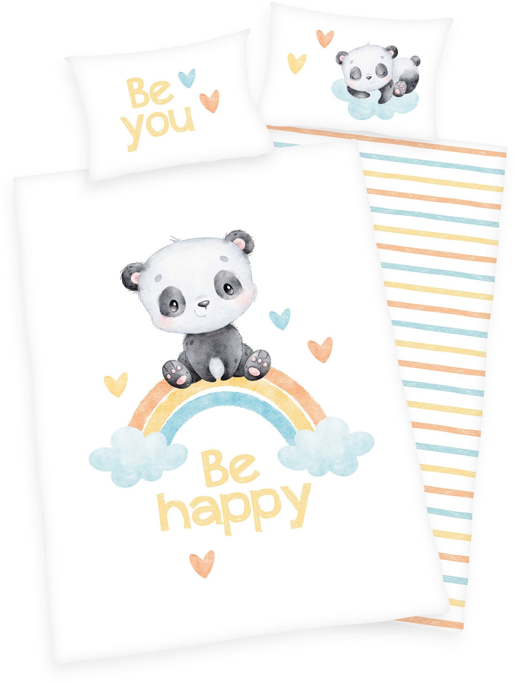 Baby Best Babybettwäsche Regenbogen Panda, Flanell, günstig online kaufen