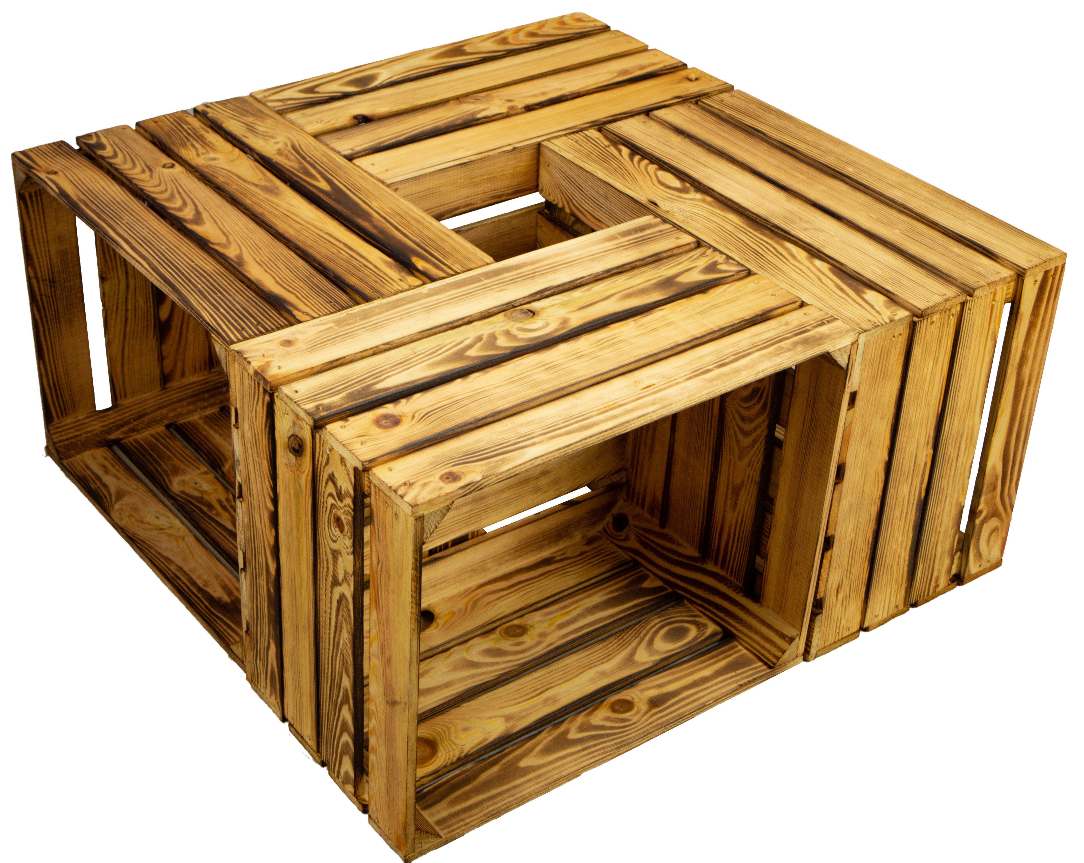 Kistenkolli Altes Land Allzweckkiste 4er set Obstkisten "Johanna" Neu, gehobelt & geflammt