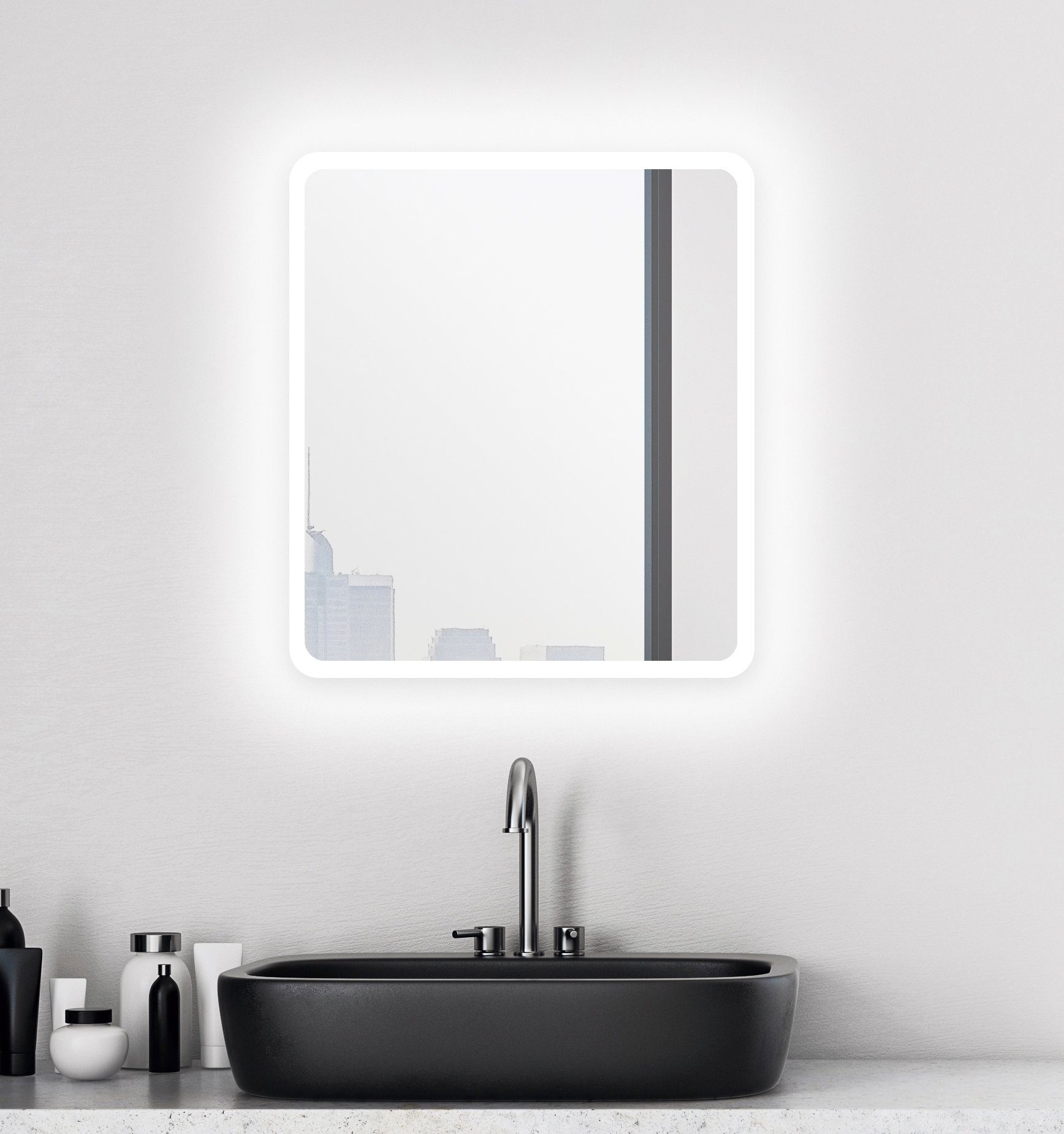 Talos Badspiegel Moon, LED Spiegel, Design Lichtspiegel
