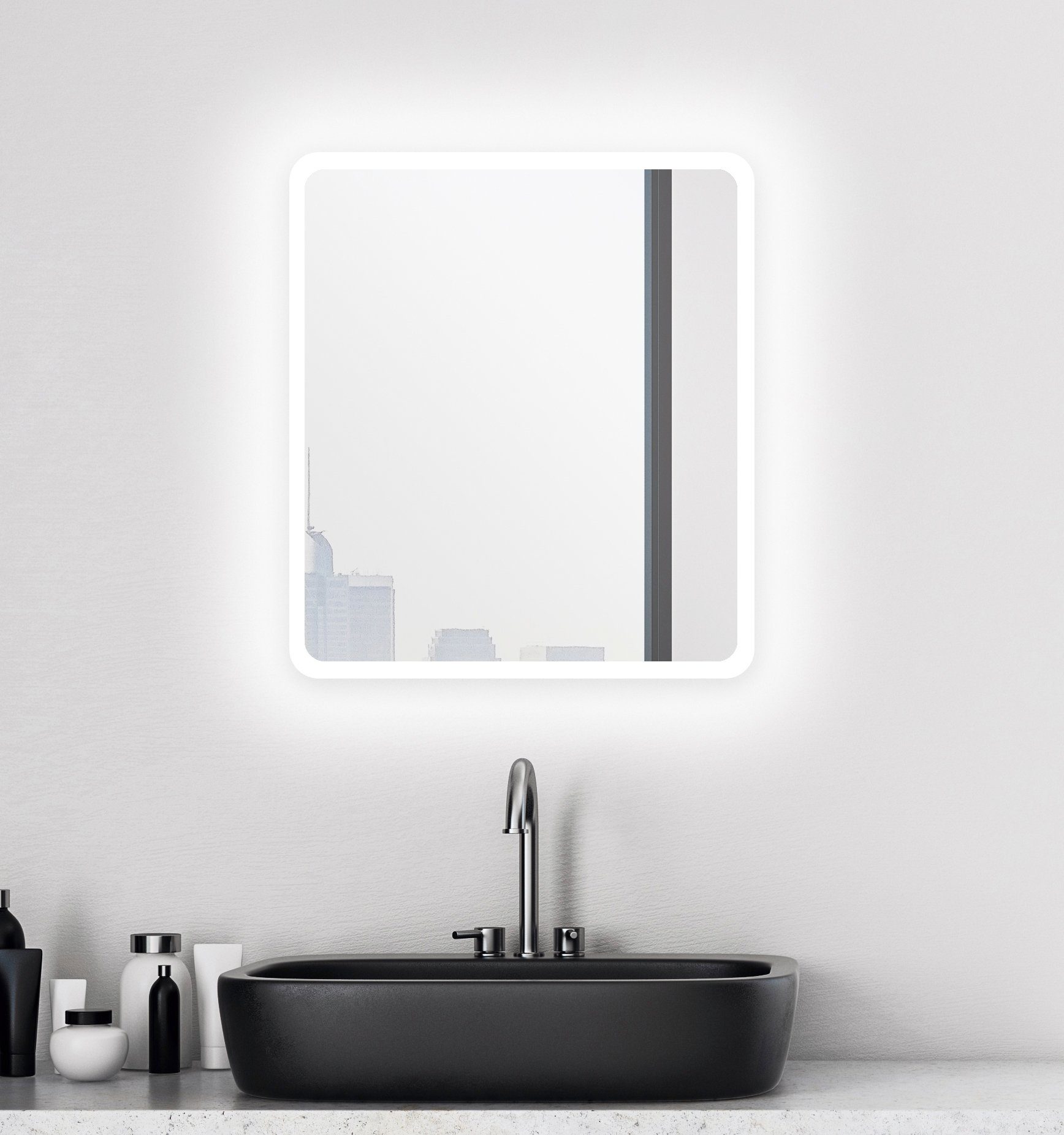 Talos Badspiegel Moon, 40 45 x cm, Design Lichtspiegel