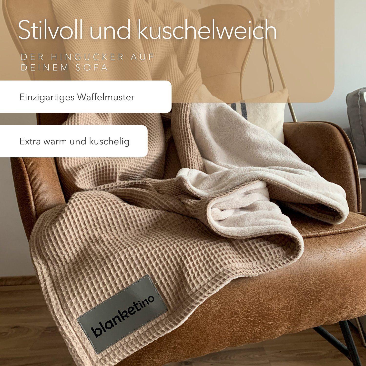 Wohndecke flauschige Kuscheldecke, wärmende Couchdecke, blanketino, günstig online kaufen