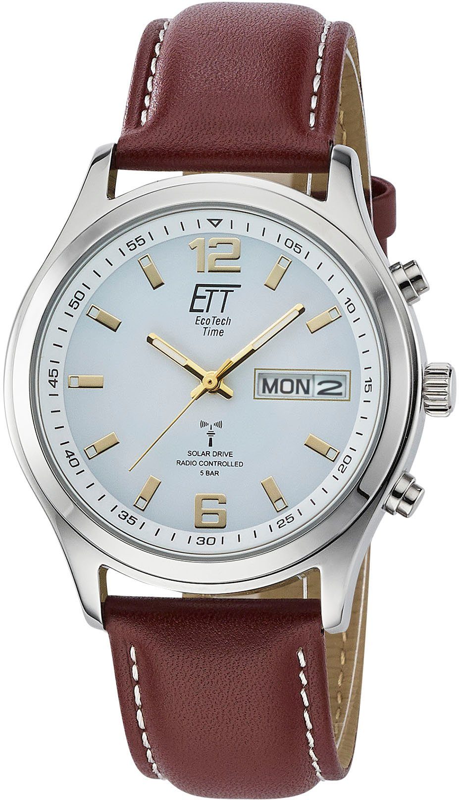 ETT Funkuhr Gobi EGS-11248-12L, Armbanduhr, Herrenuhr, Solar, Datum, Ledera günstig online kaufen