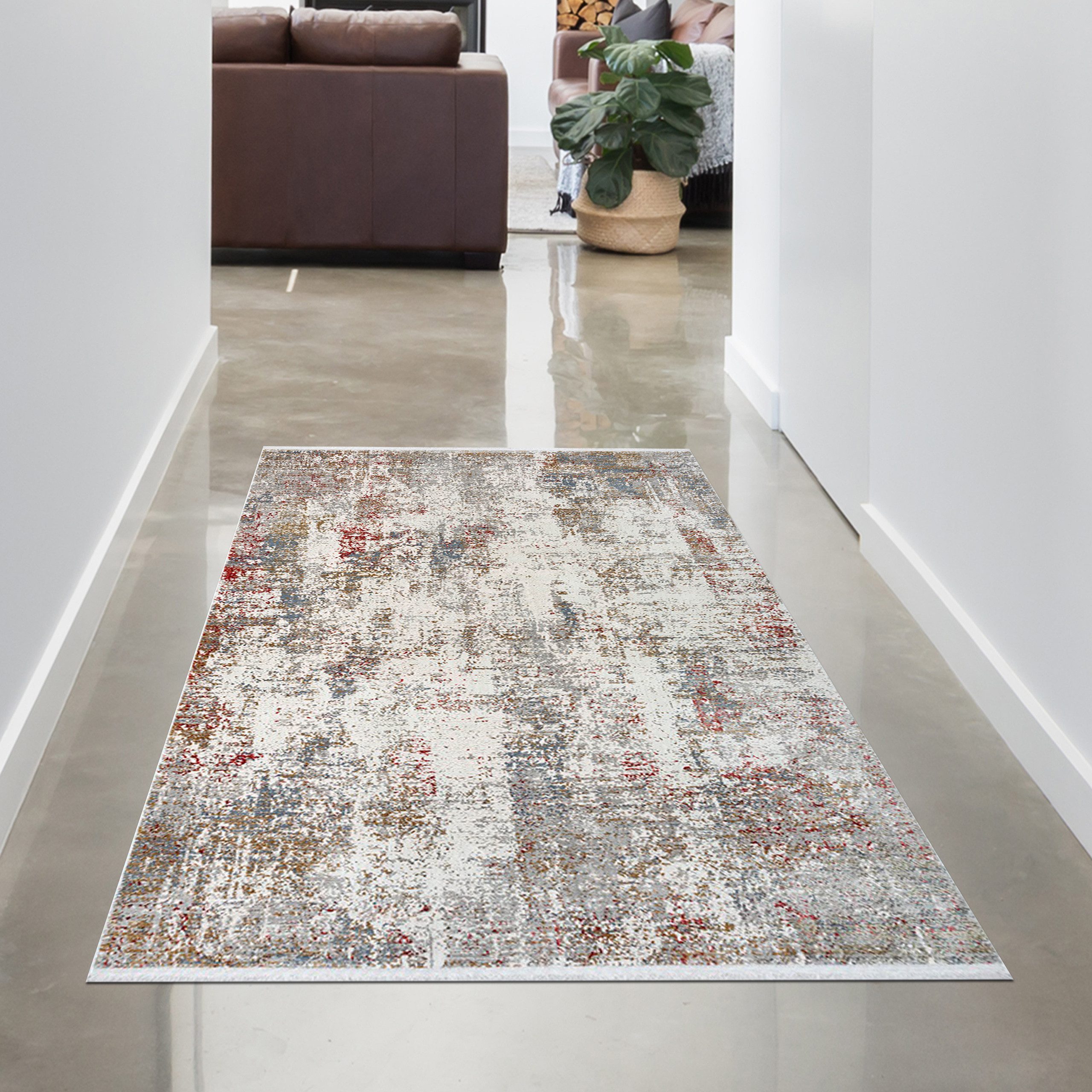 Carpetia Teppich Teppich Zeitgemäß Wohnzimmer mit abstraktem Stil Multifarben, rechteckig