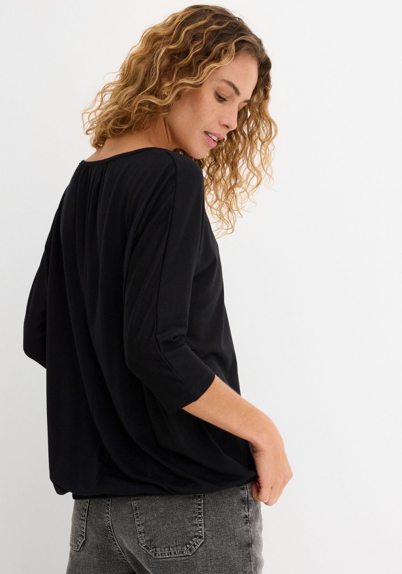 bonprix Oversize-Shirt lässig geschnittene Passform, mit Fledermausärmeln, aus Viskose-Mix