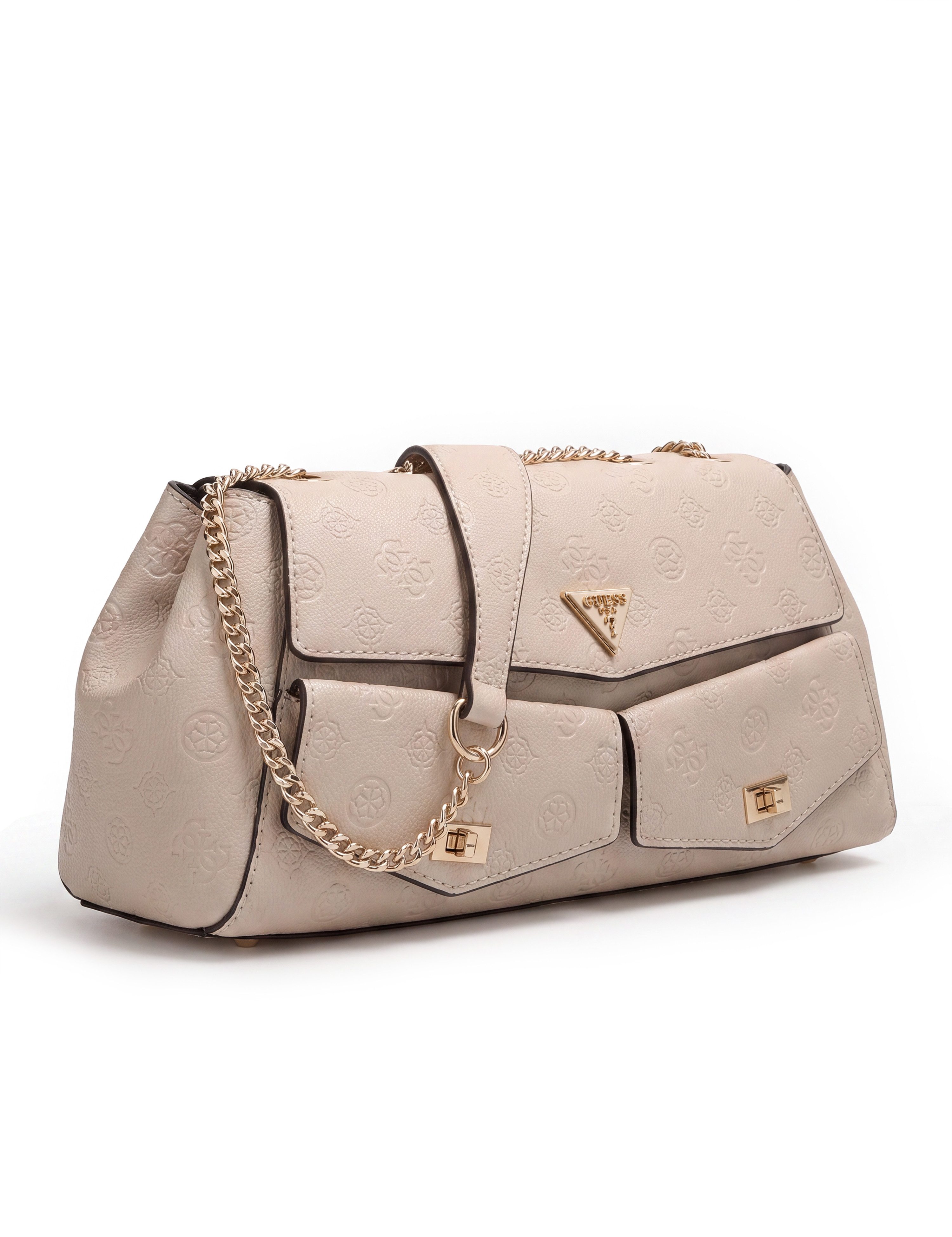Guess Umhängetasche BLAKE CNVRTBL XBODY FLAP, Damen Schultertasche, Handtasche mit abnehmbarer Umhängekette