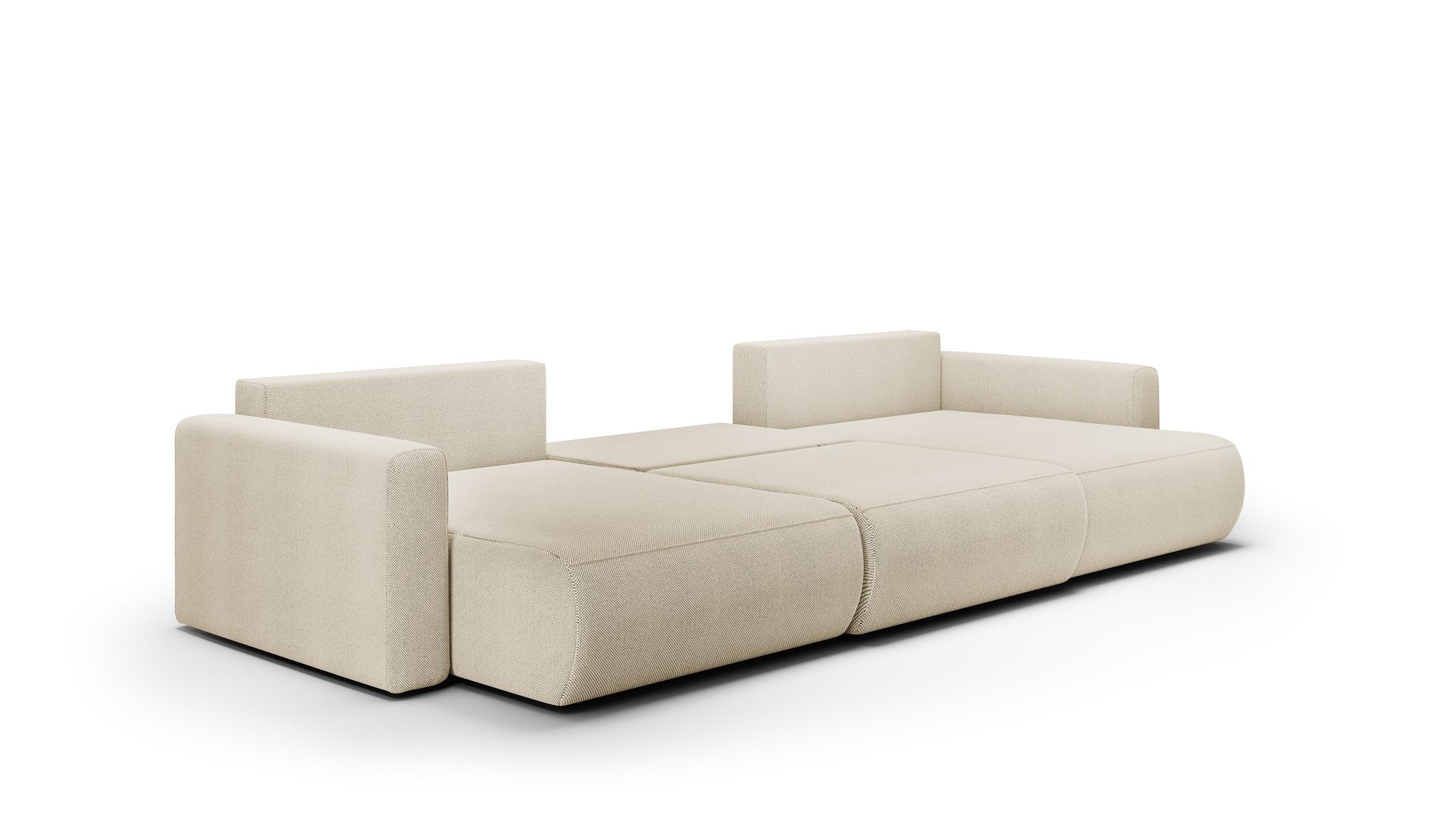 Fun Möbel Wohnlandschaft Sofa mit Schlaffunktion CHAIRA Stoff Curio, in U-Form, Rücken echt bezogen