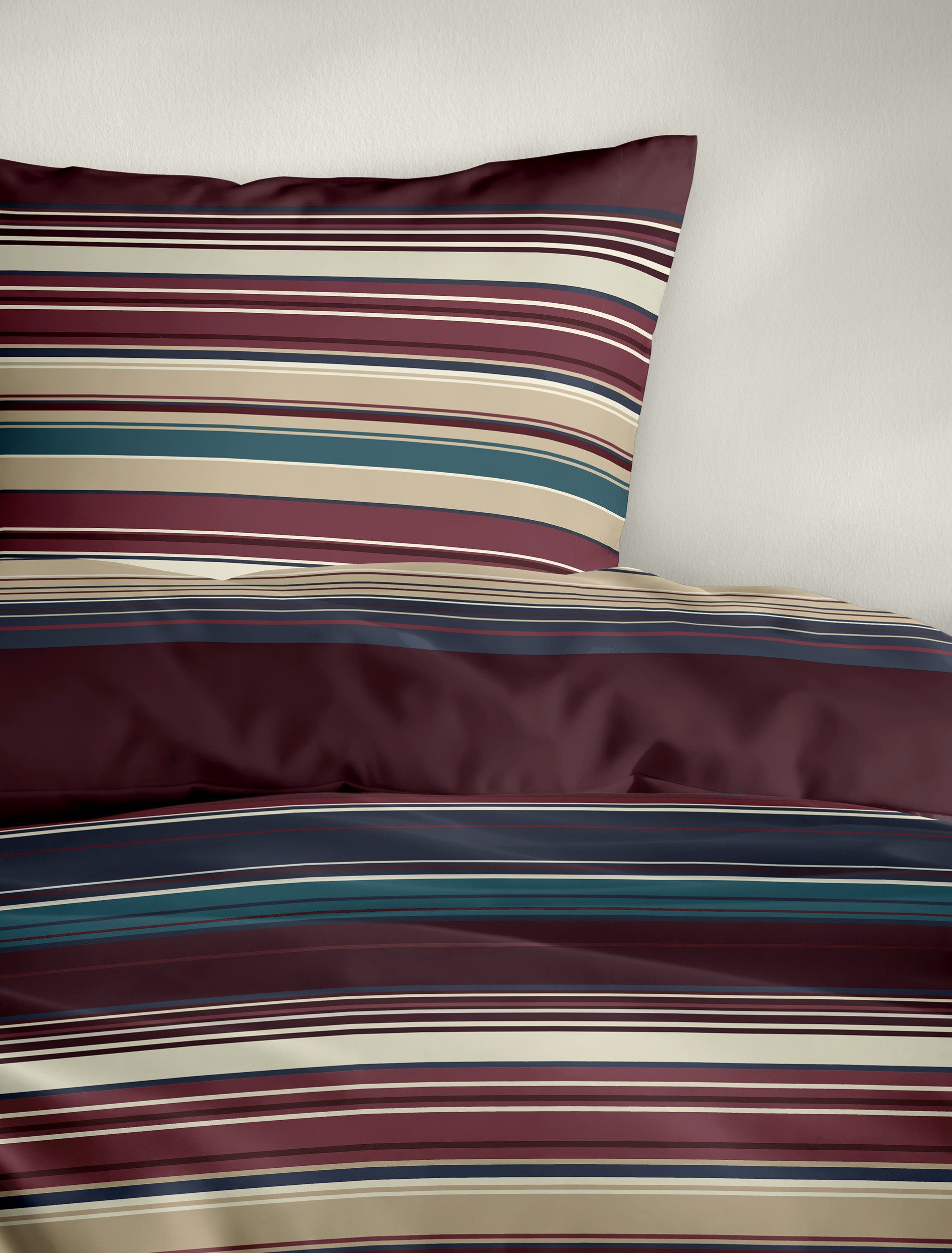 BIERBAUM Bettwäsche 4171, Mako-Satin, 2 teilig, Mako-Satin, 100 % Baumwolle, pflegeleicht