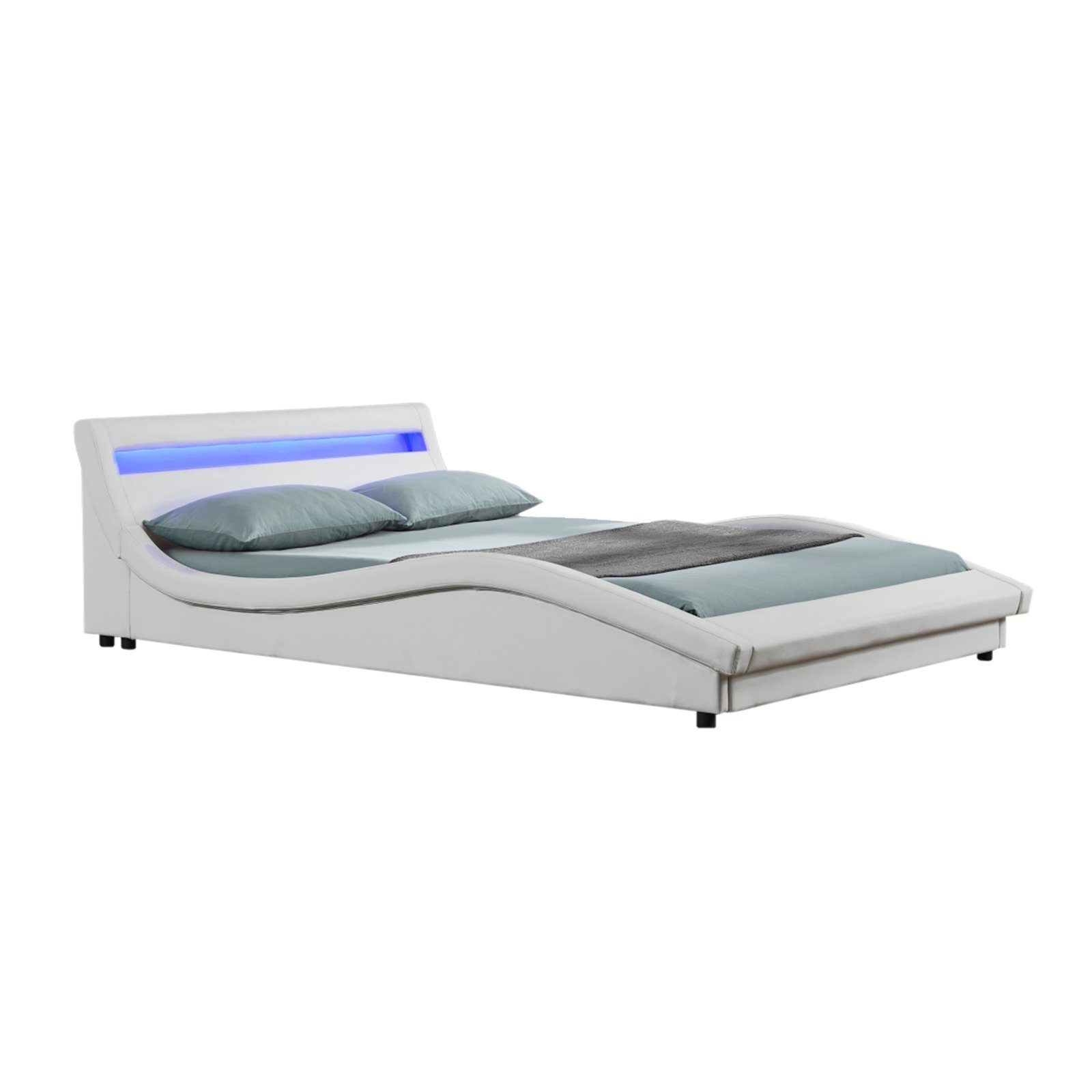 HTI-Living Bett »Bett 180 x 200 cm Nick«, inkl. Lattenrost, Kopfteil mit LED  Leiste, Beleuchtung einstellbar