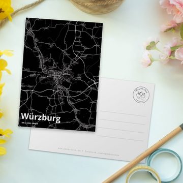 Mr. & Mrs. Panda Postkarte Würzburg - Geschenk, Grußkarte, Ort, Stadt Dorf Karte Landkarte Map S