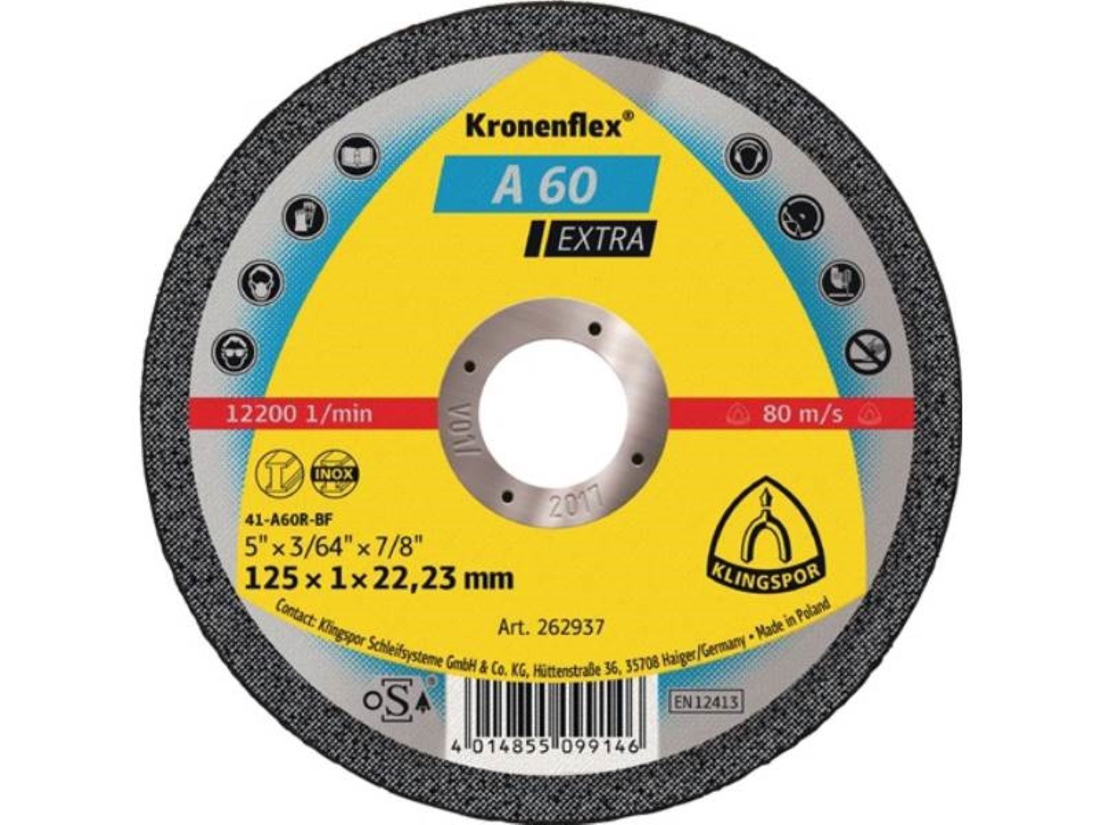 Klingspor Trennscheibe 25er Pack KLINGSPOR 262937 Trennscheibe A 60 Extra D125x1mm gerade INO