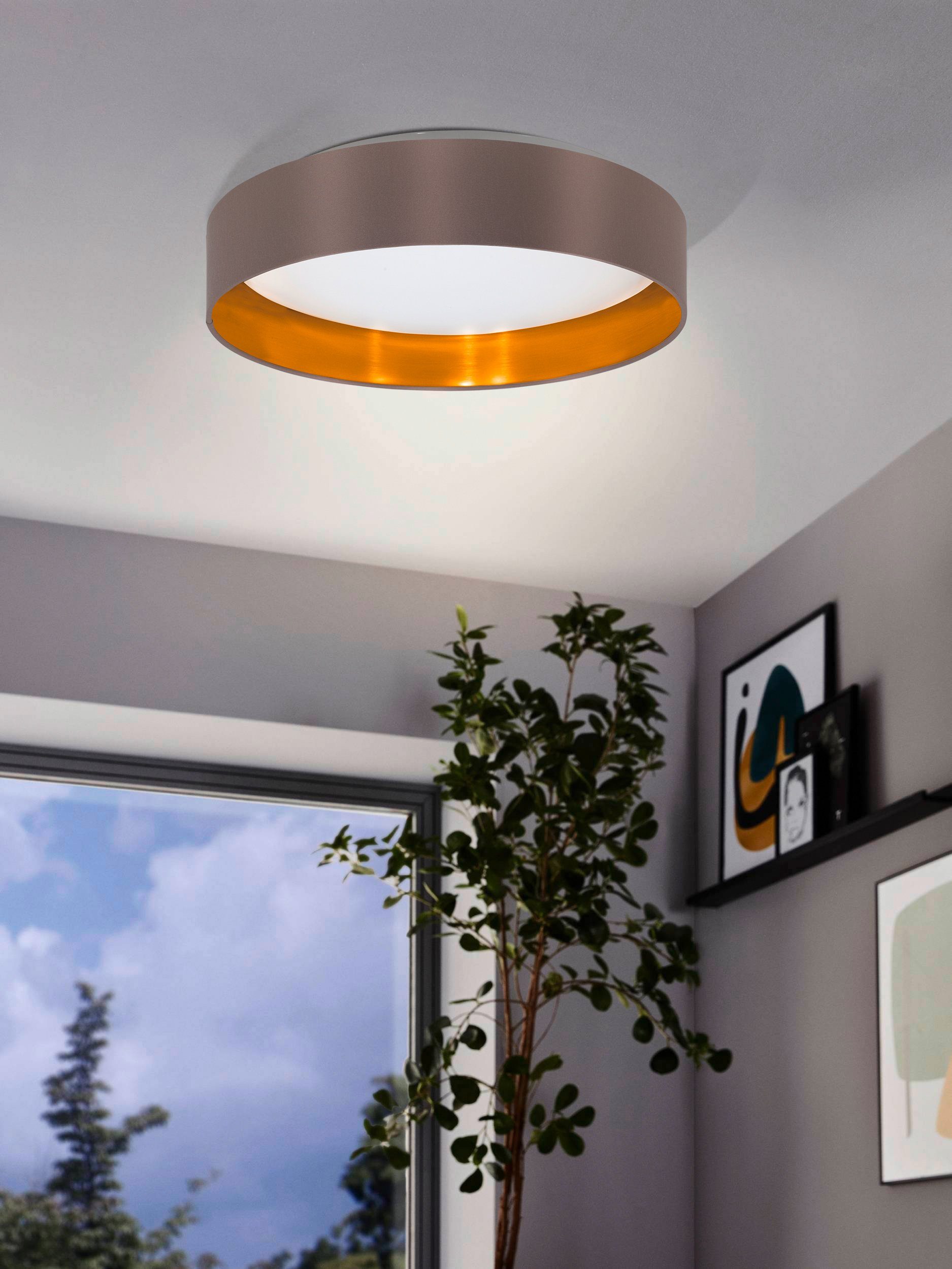 EGLO LED Deckenleuchte Maserlo, LED fest integriert, Warmweiß, Stofflampe M günstig online kaufen